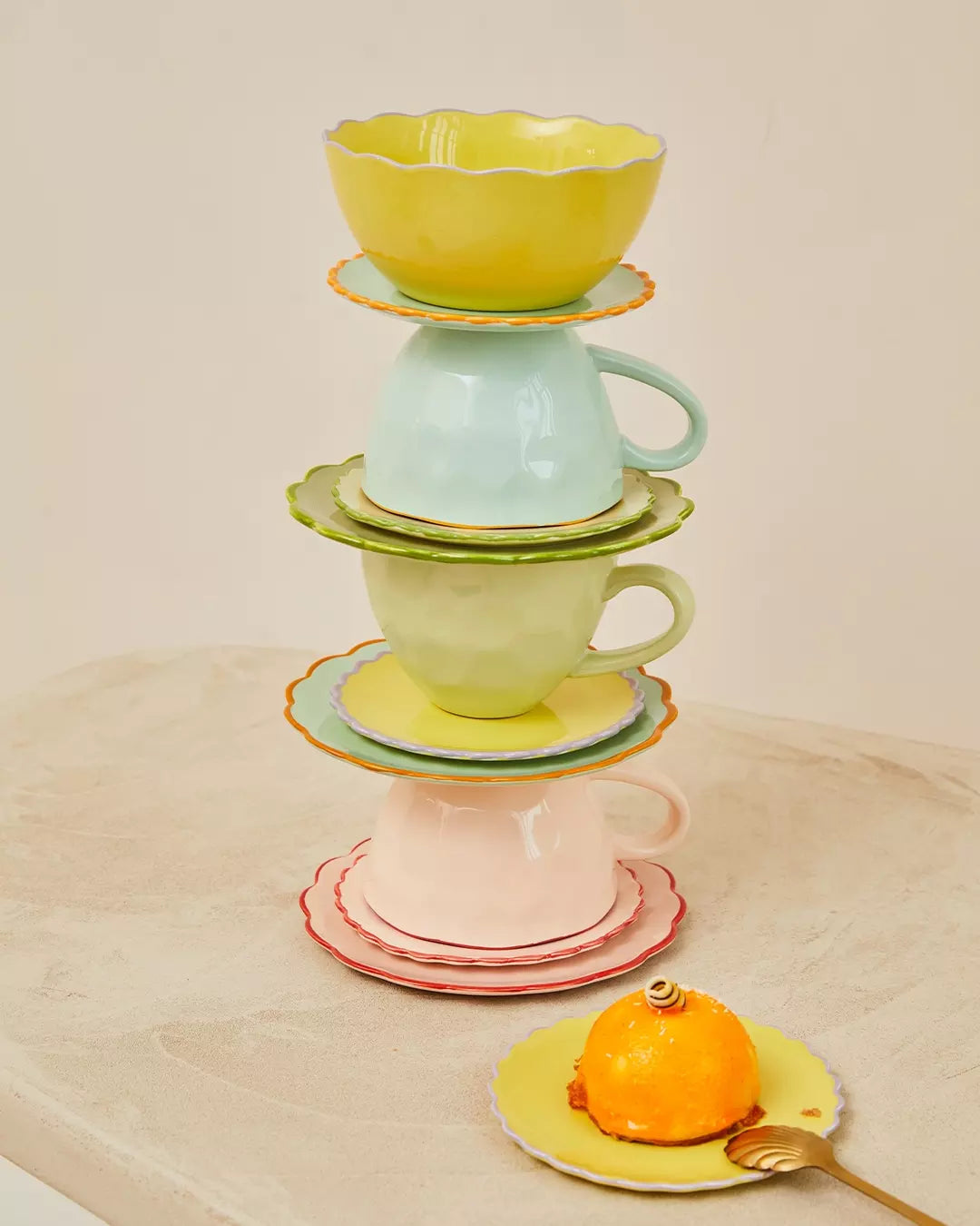 GOOD MORNING dessert plate mint ceramic