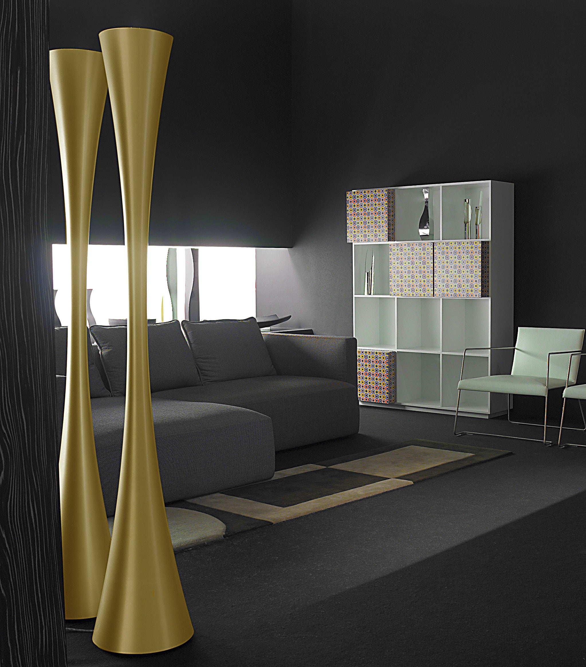 BICONICA Floor Lamp in Pearl Gold