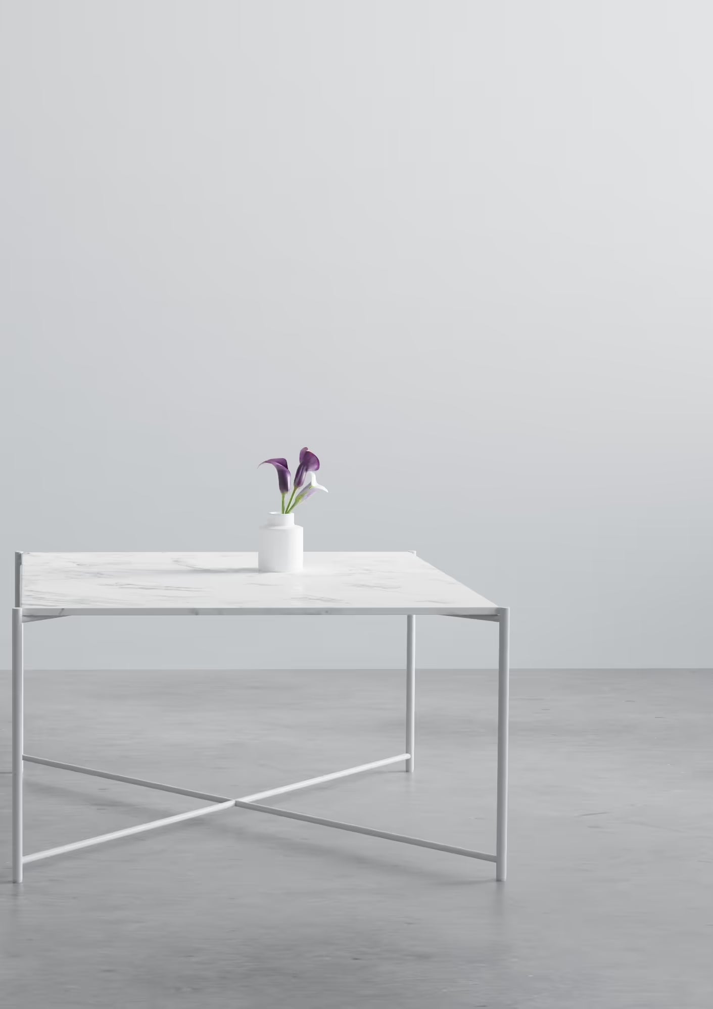HARRY Coffee Table with Marble Top and Steel Base