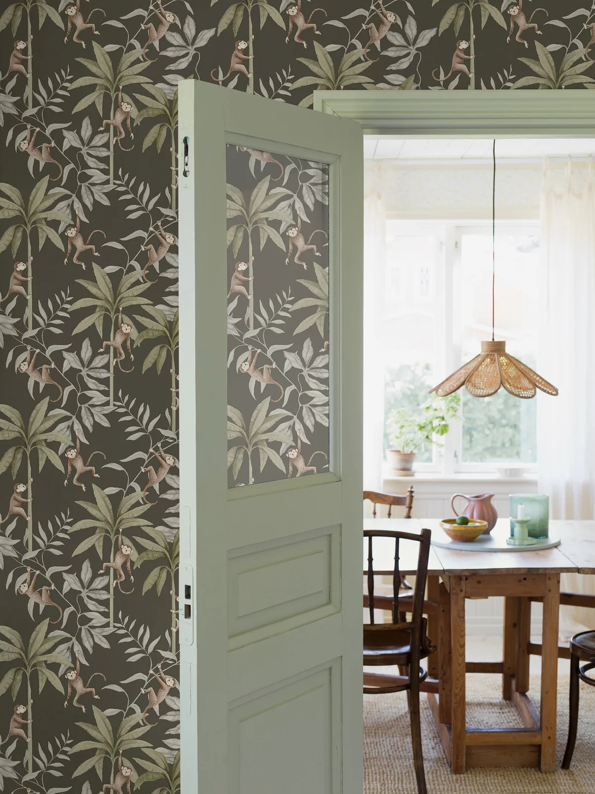 Jungle Friends Children's Wallpaper in Green