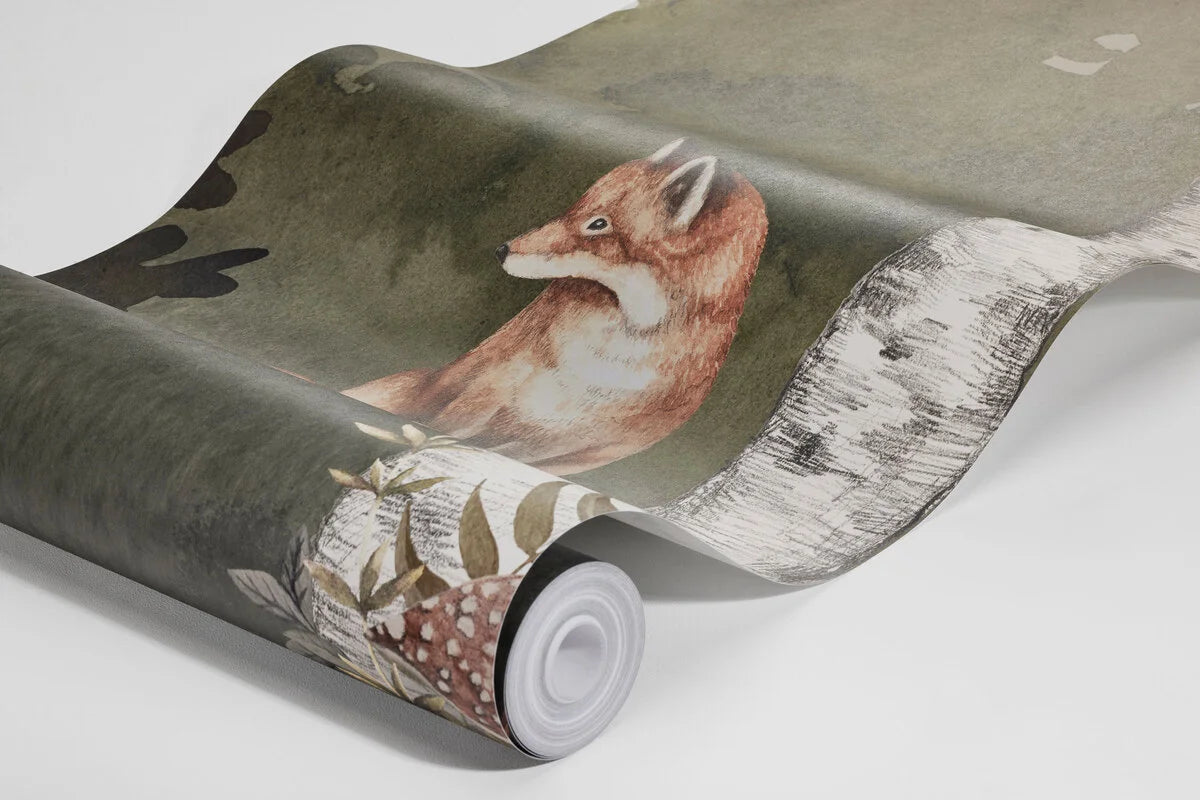 Wandtapete mit pflanzlichem Motiv WILD FOREST grün