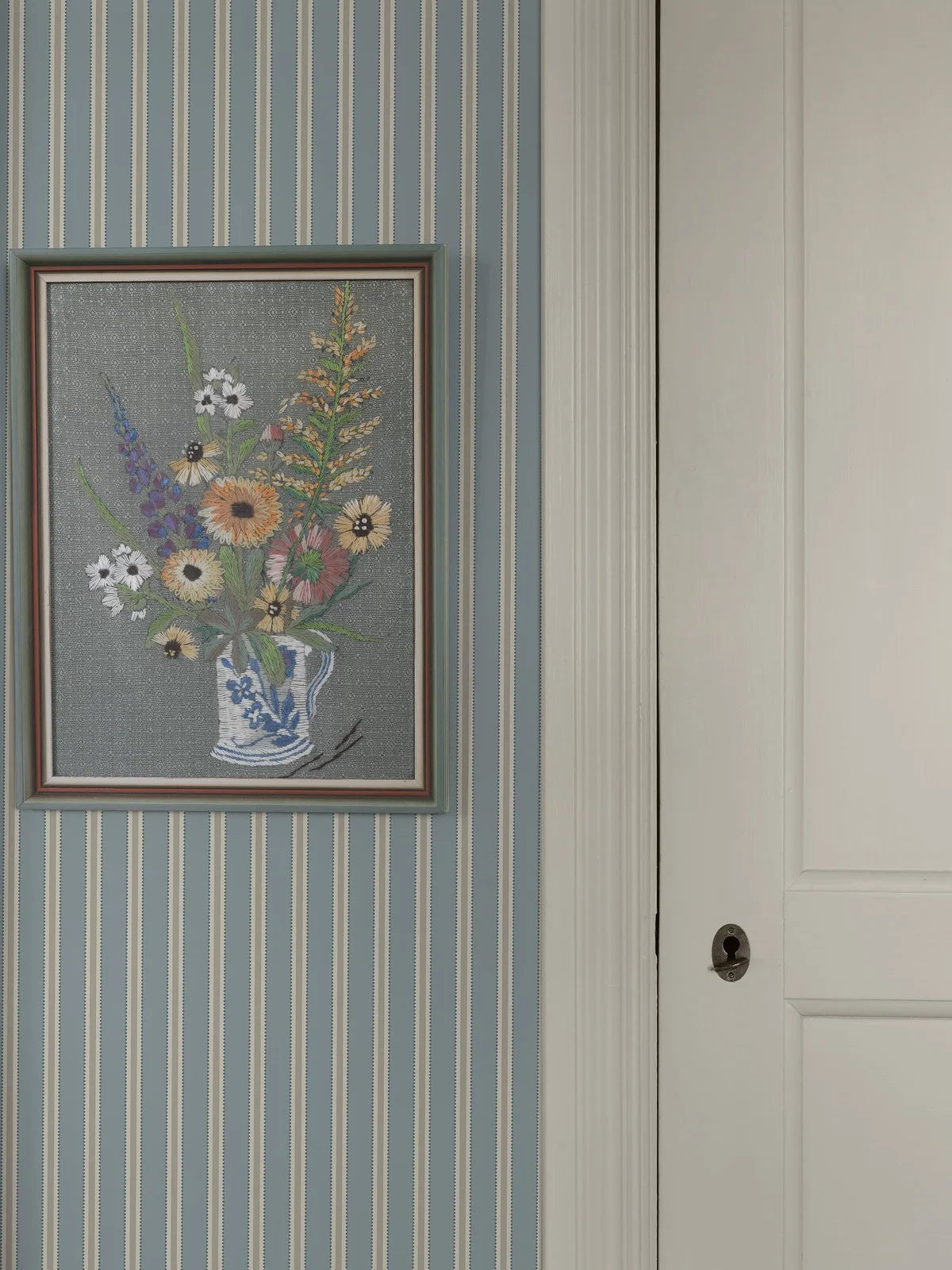 Tapete mit Streifen PÄRLRAND blau-beige