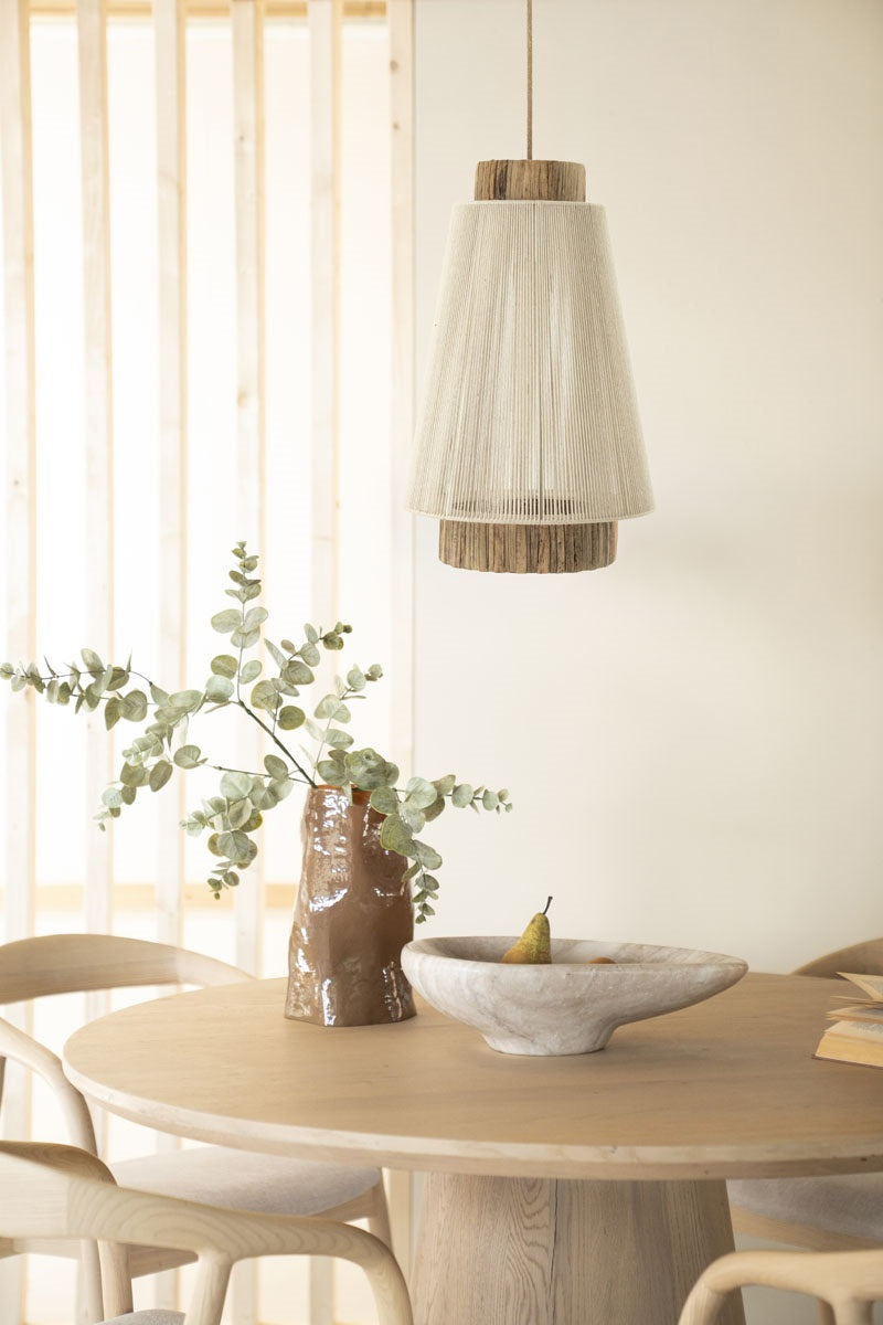 Pendelleuchte RAE 1 beige mit braun