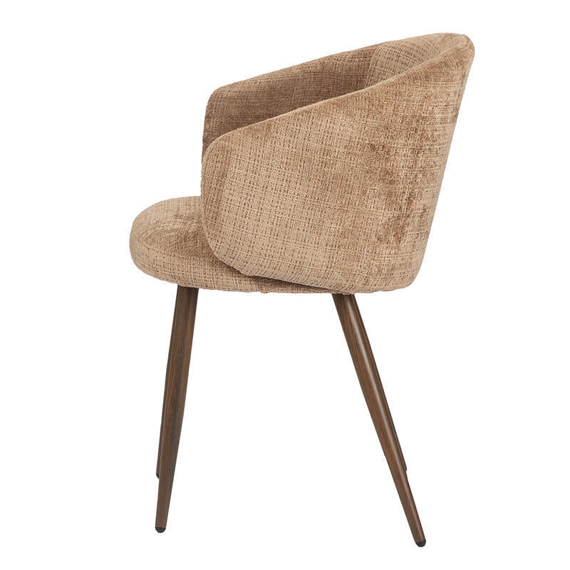 LUNA Chair in Caramel with Dark Wooden Base