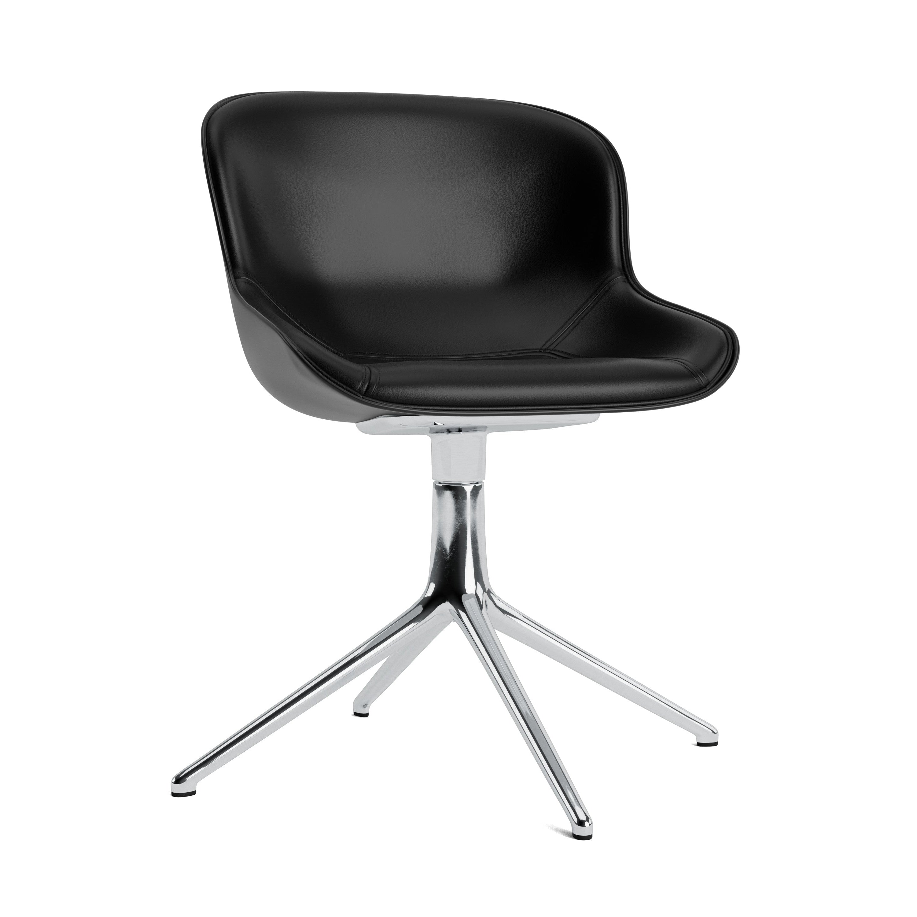 Hyg 4L Black Polster Office Chair mit einer Aluminiumbasis