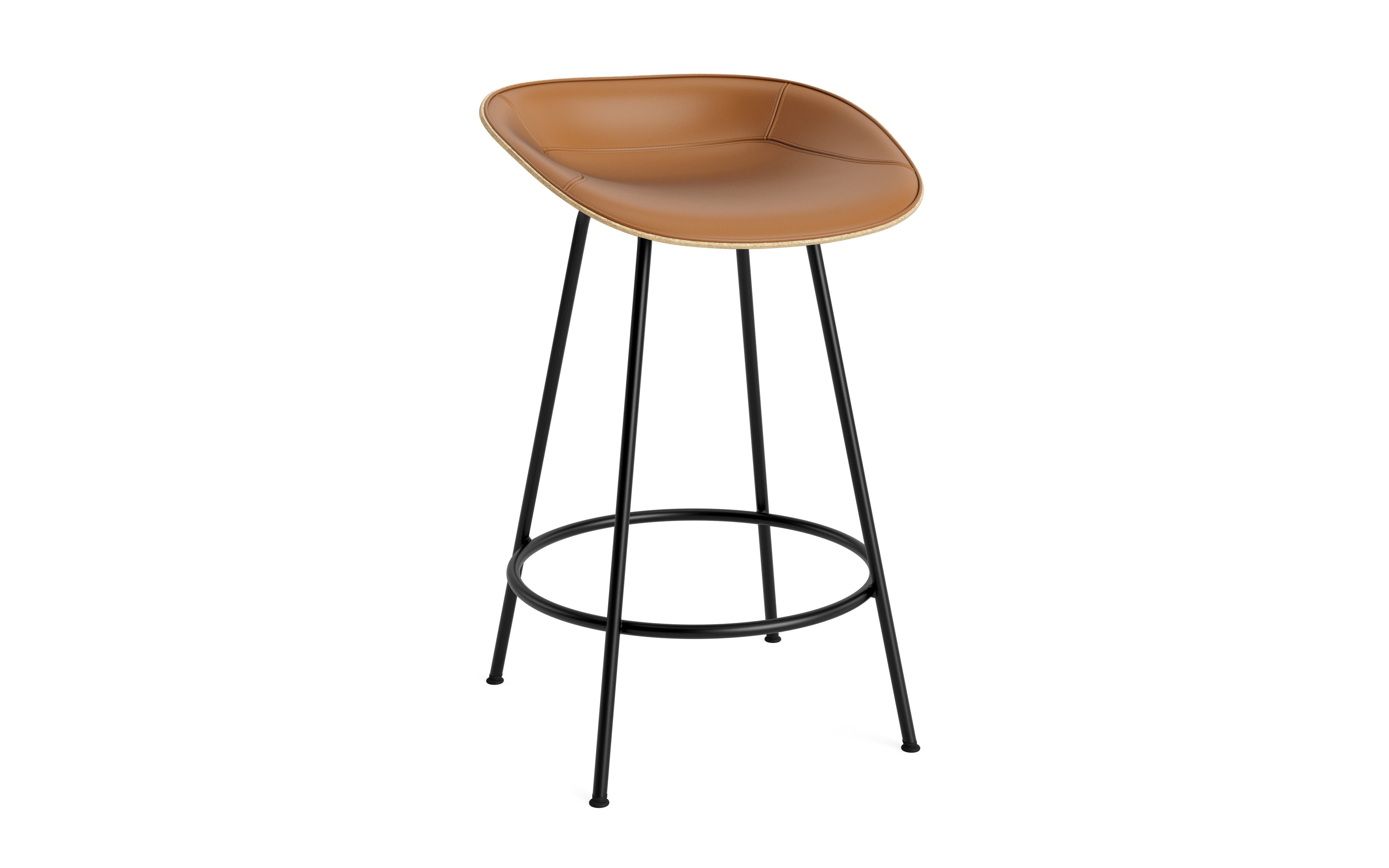 Polsterer beige Matrix -Stuhl mit einer schwarzen Basis