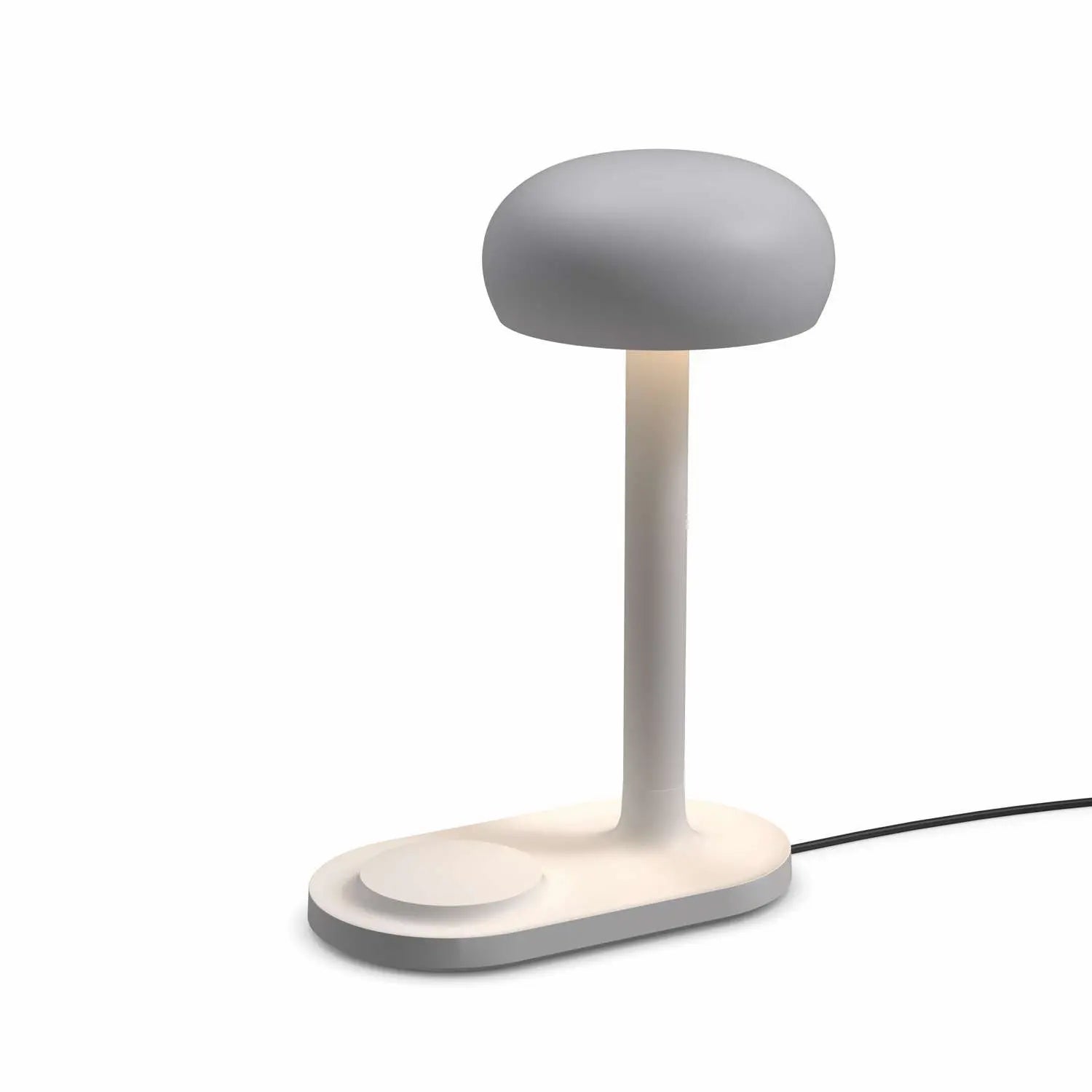 EMENDO gray table lamp with wireless charger