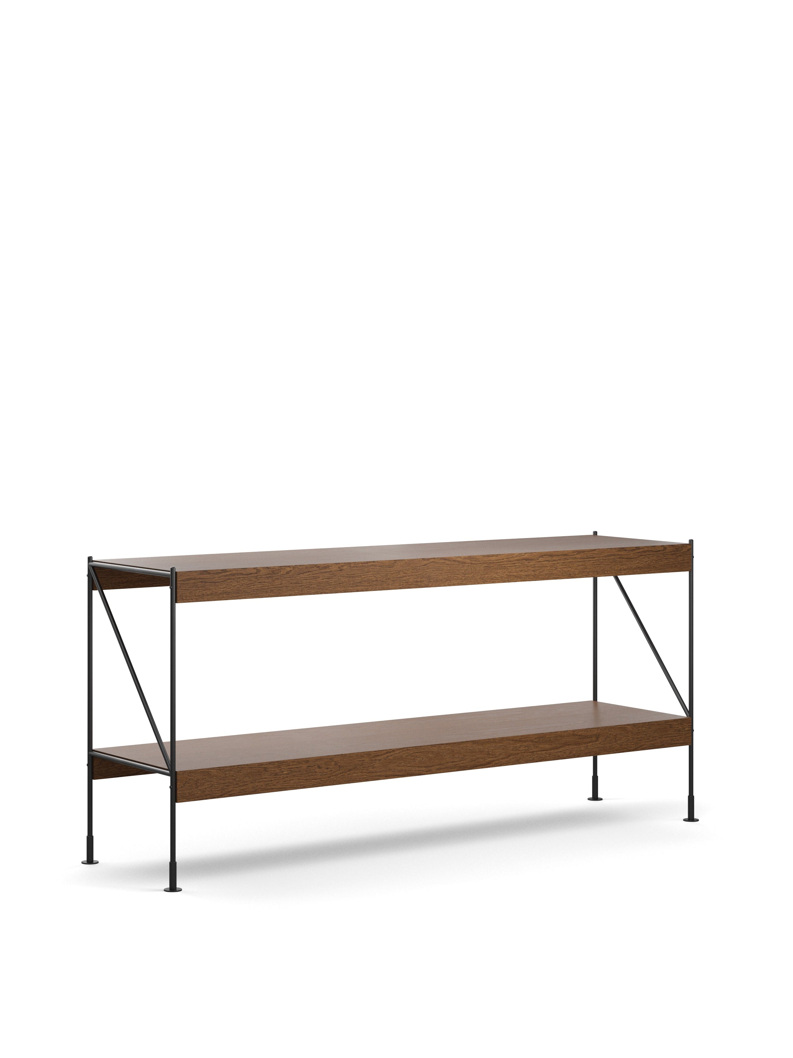 ZET shelf in dark oak wood with a black frame