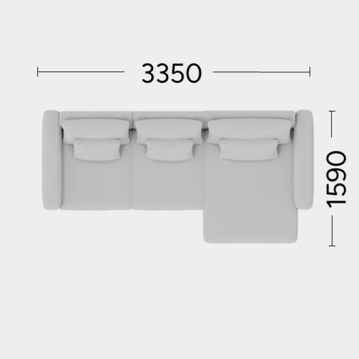 Right-facing modular corner sofa NOOR customizable