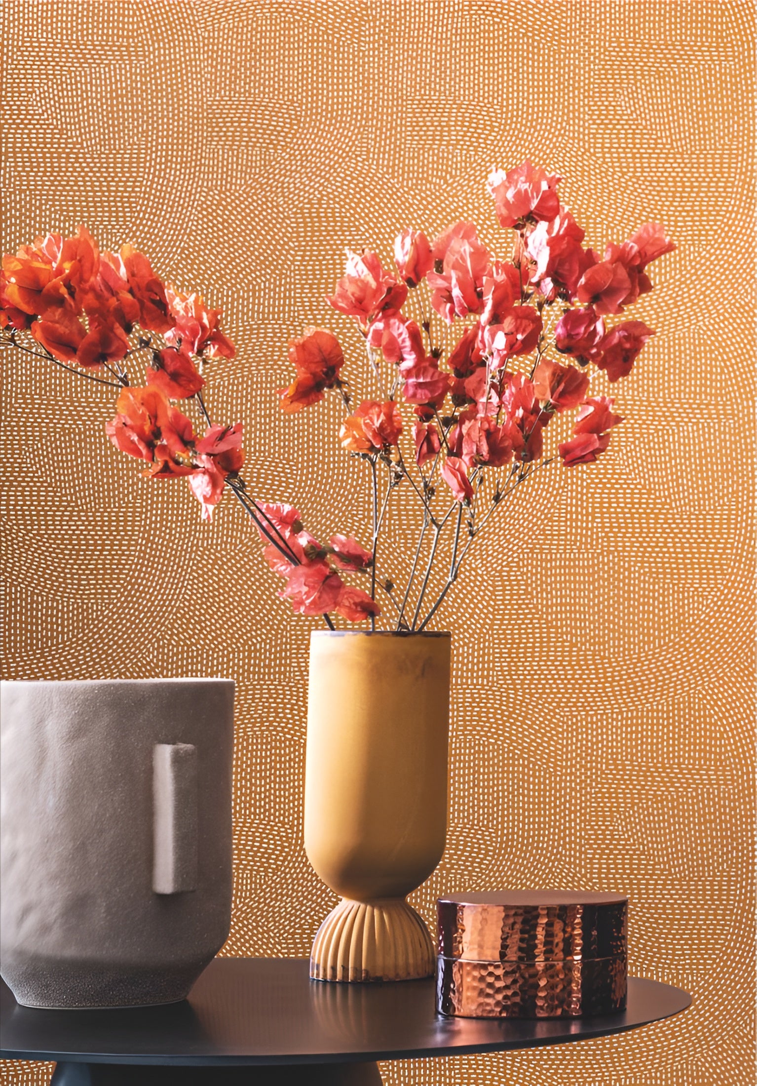 Tapete mit abstraktem Muster FRANZ - TERRE DE SIENNE Terrakotta