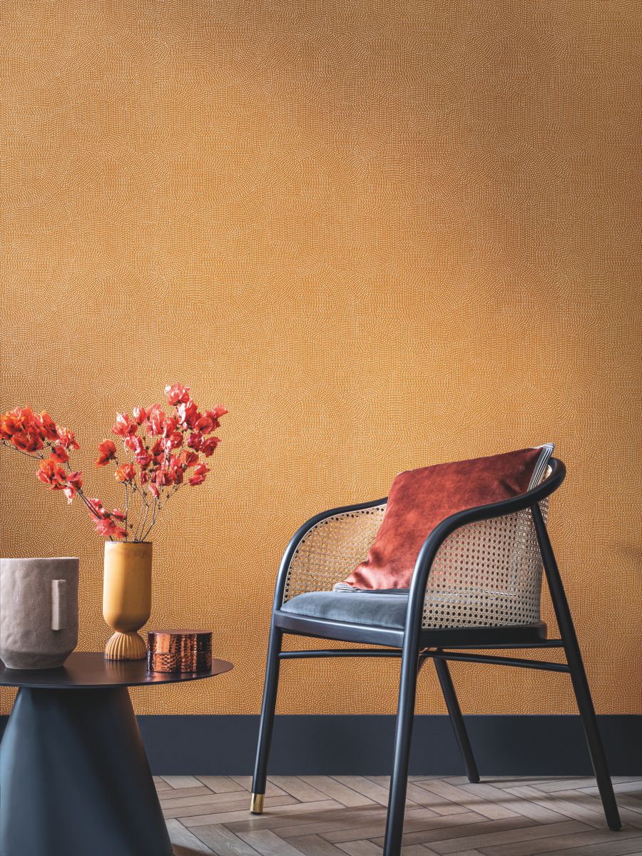 Franz Abstract Pattern Wallpaper - Terre de Sienne Terracotta