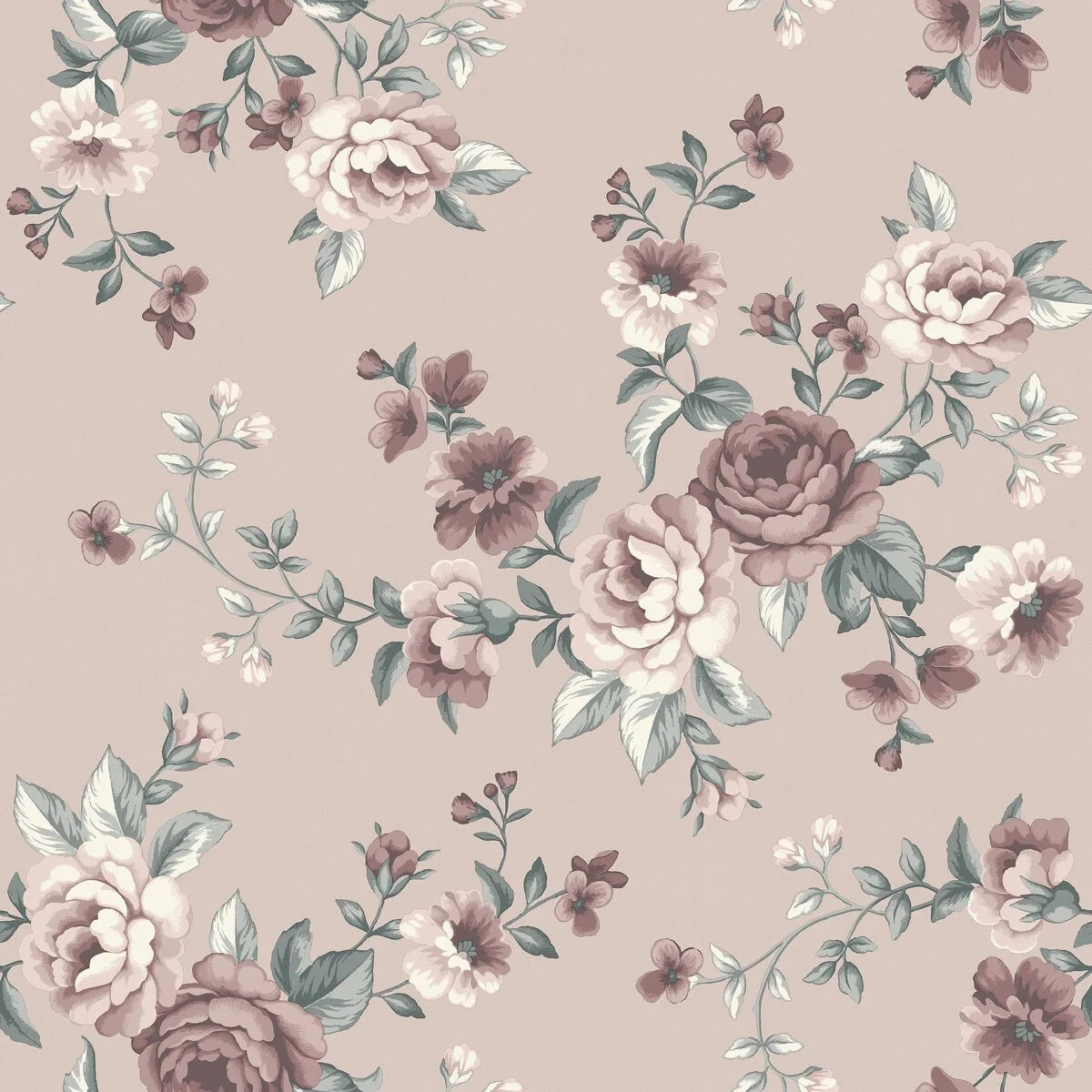 NOMI Pink Floral Pattern Wallpaper