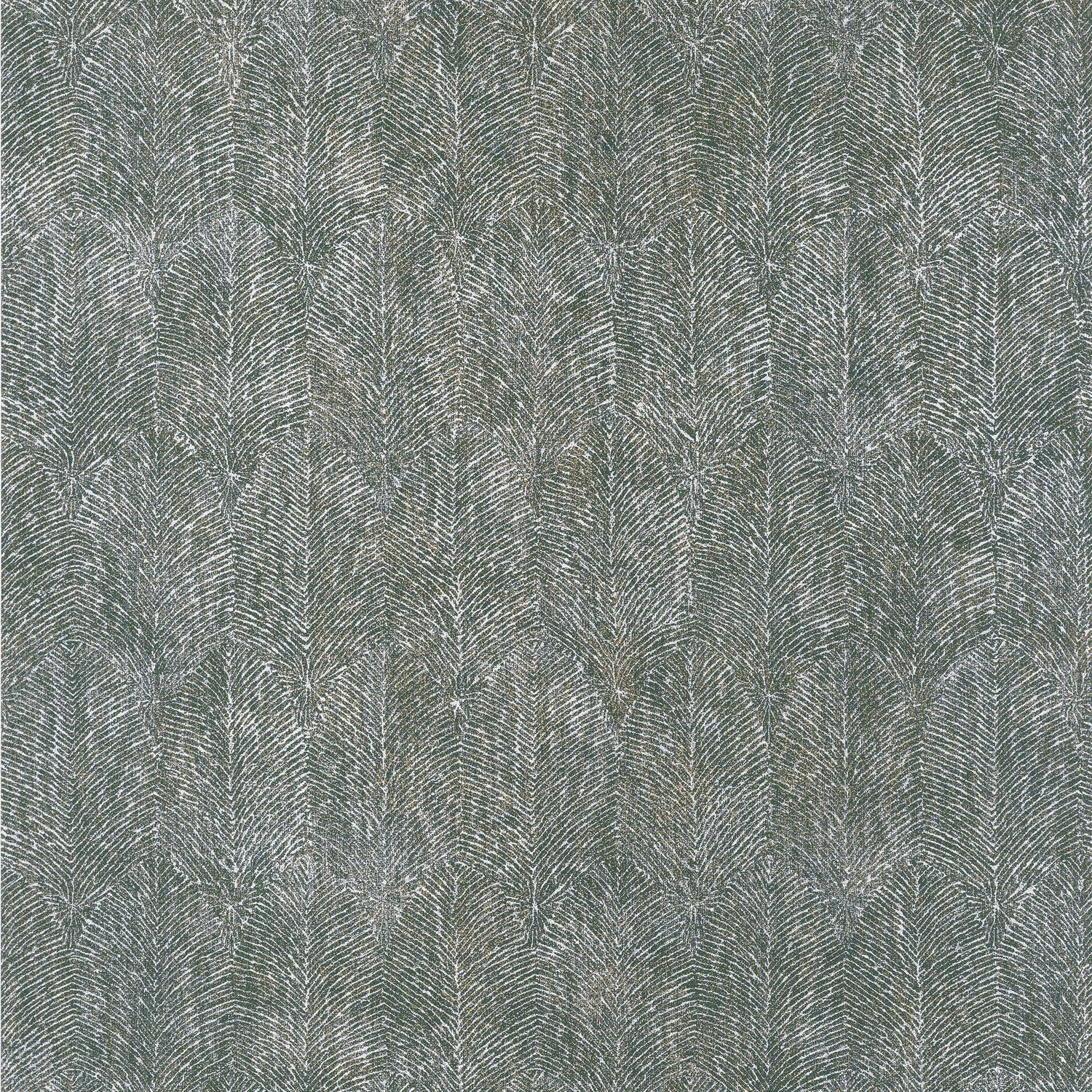 Structural wallpaper with a plant motif of ISABELLINE leaves - VERT IMPERIAL green