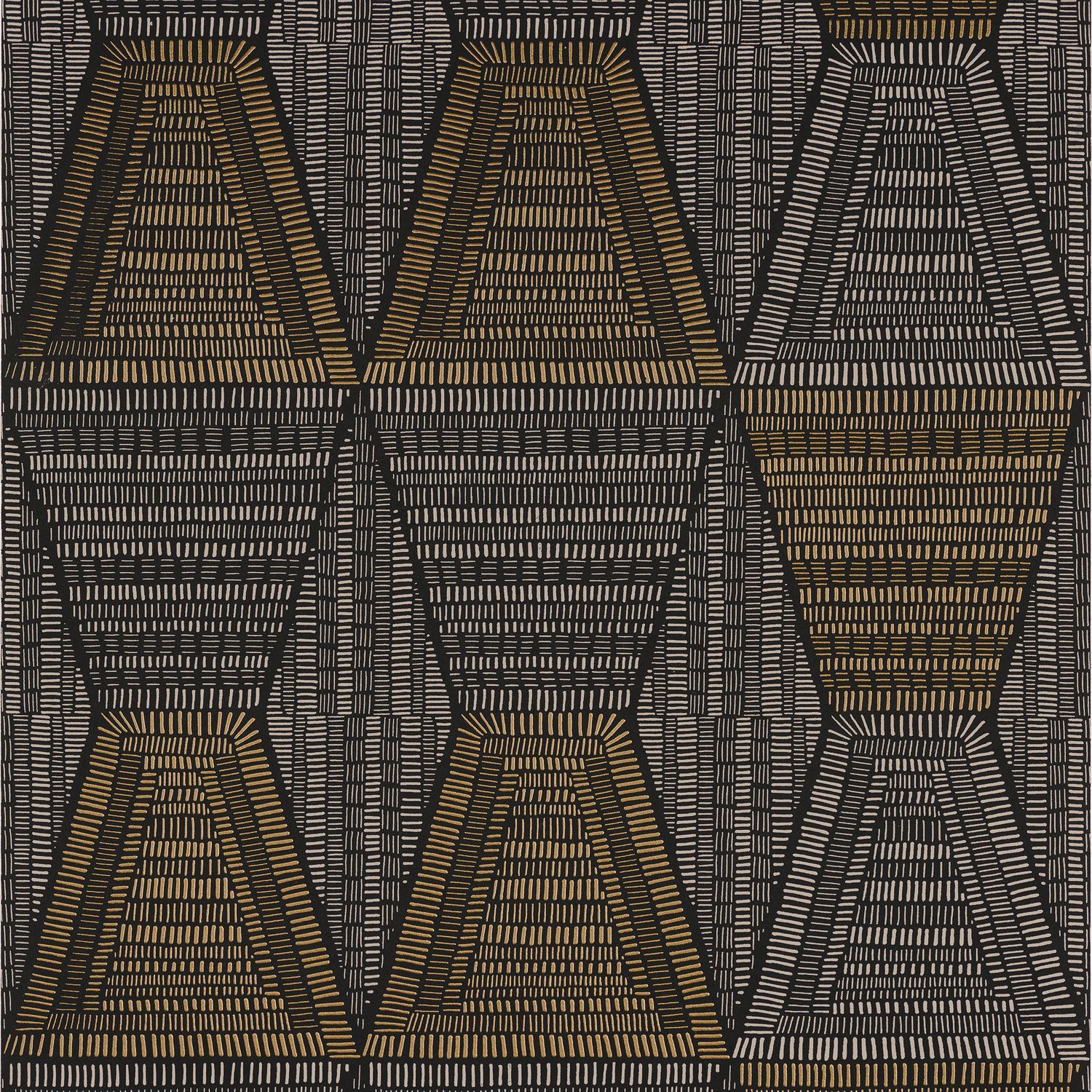 DAIA Abstract Pattern Wallpaper - BLACK/GOLD