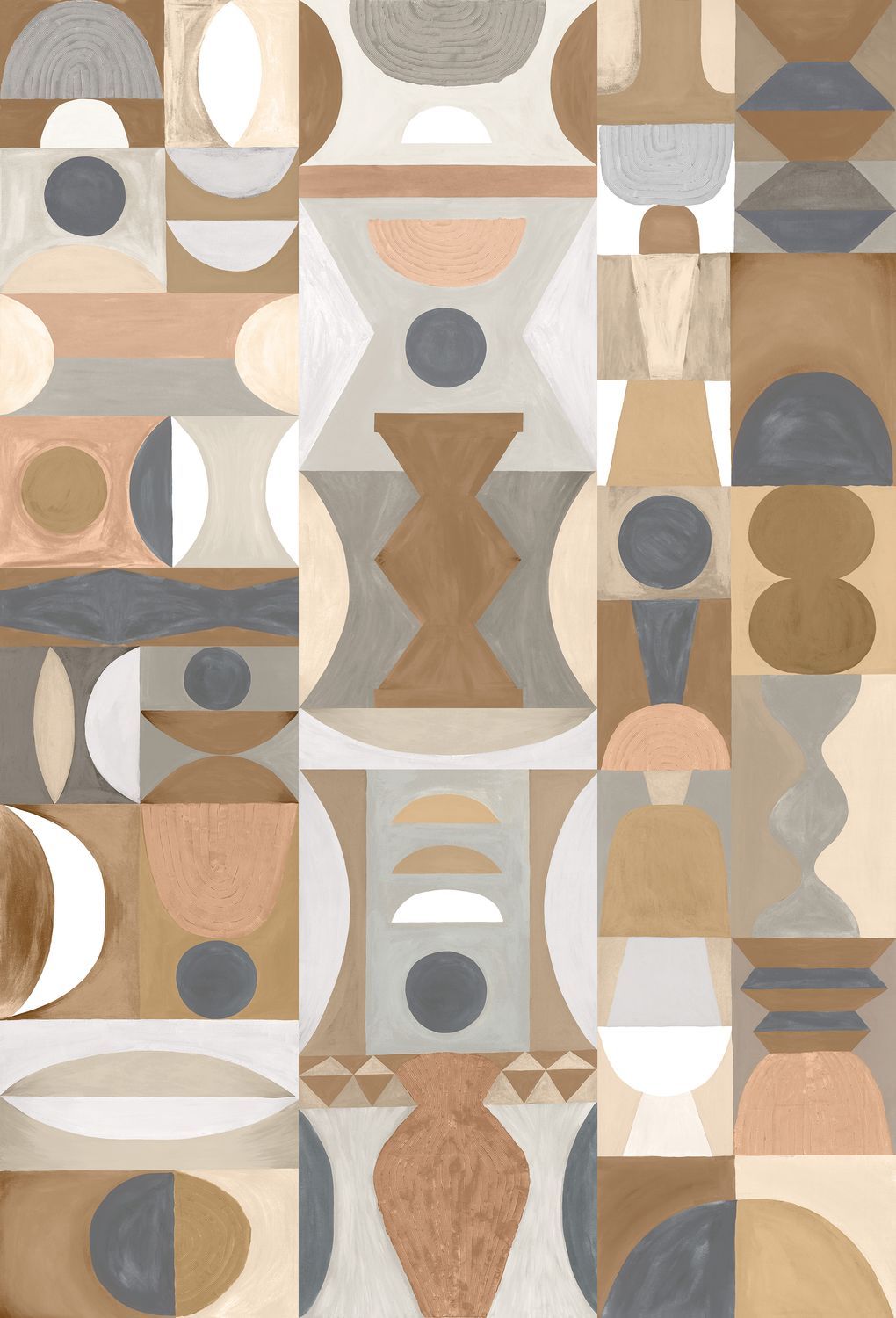 Wandbild mit geometrischem Muster MODELAGE - CAMEL/NUDE beige mit braun