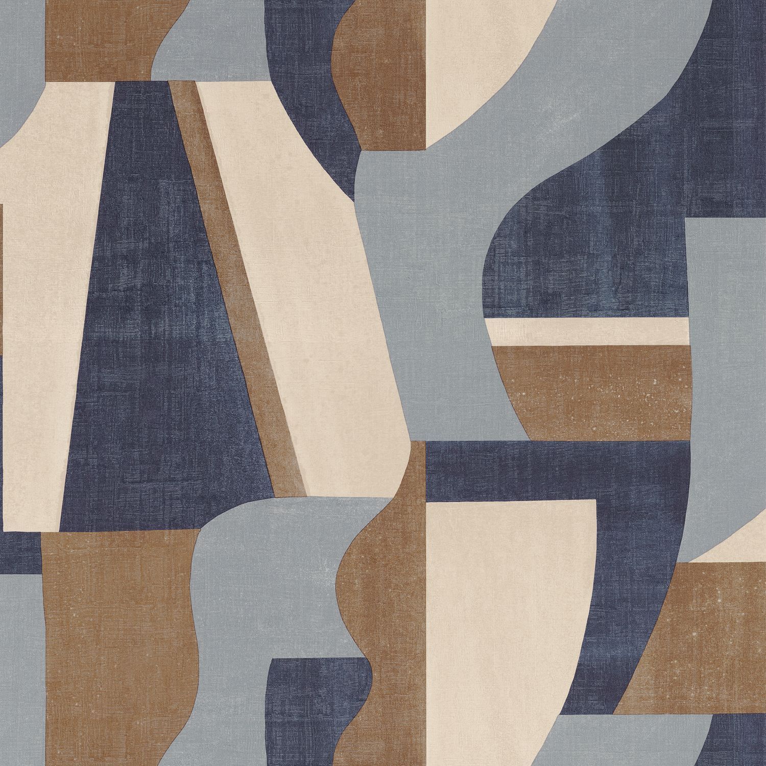 Structural wallpaper with a geometric pattern GINO - MARINE navy blue