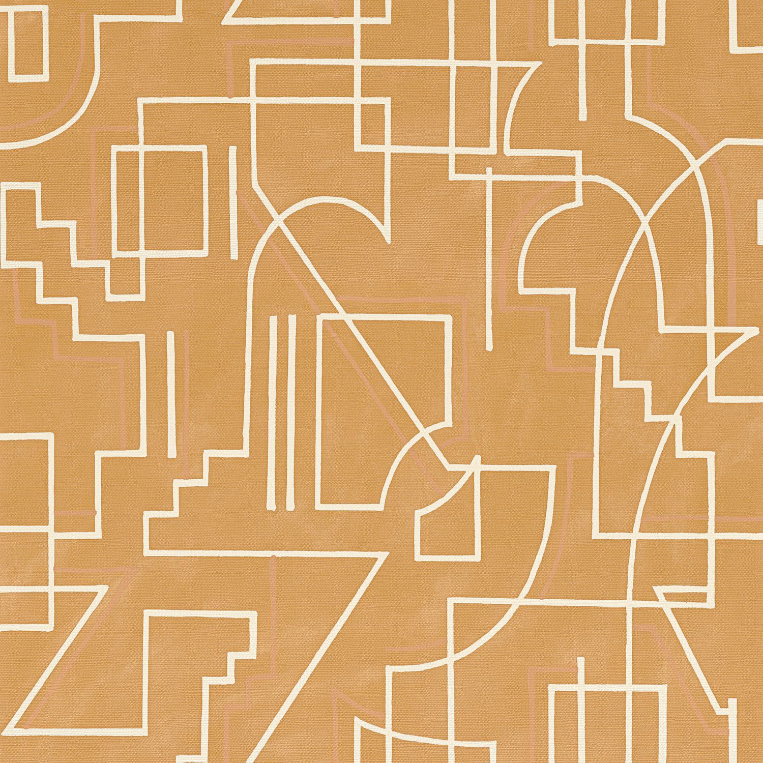 Strukturierte Tapete mit geometrischem Muster ALEXANDER - MIEL orange