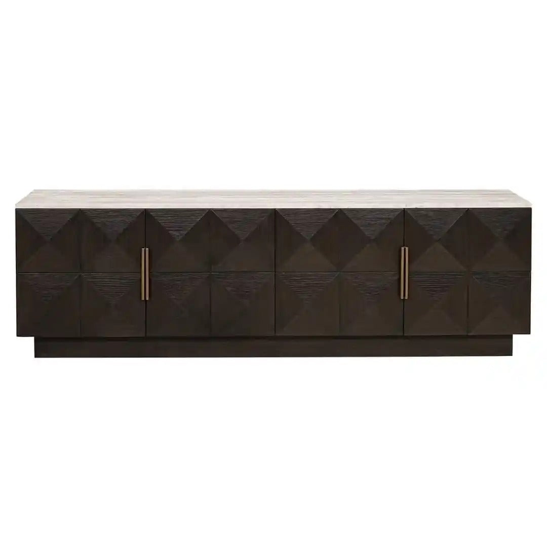 CLAREMONT TV cabinet brown with beige top