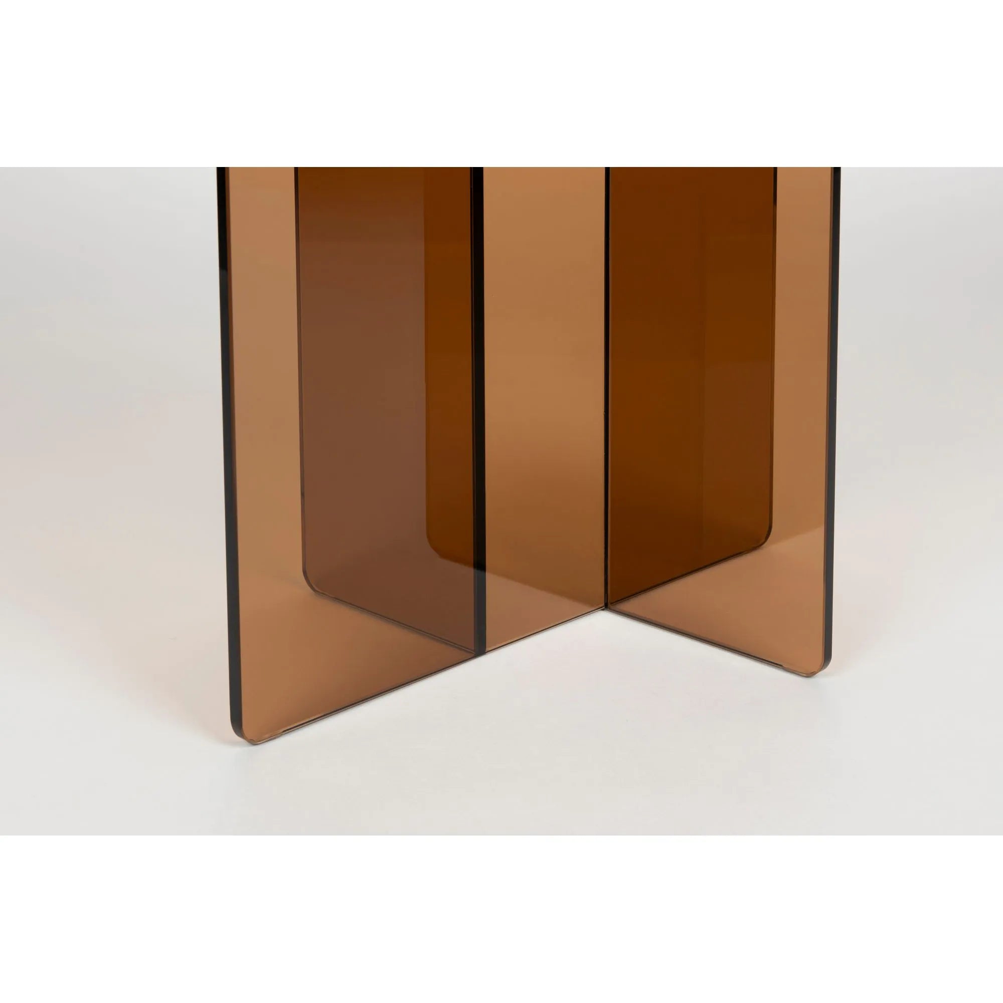 Beistelltisch LINEA mit braunem Glas