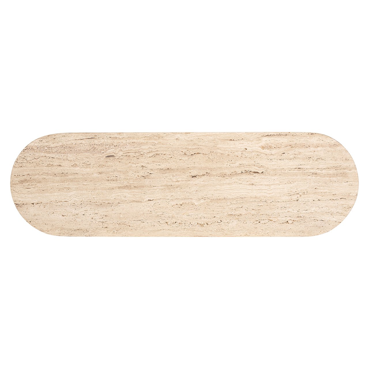 Konsole HAMPTON schwarz mit Tischplatte aus Travertin