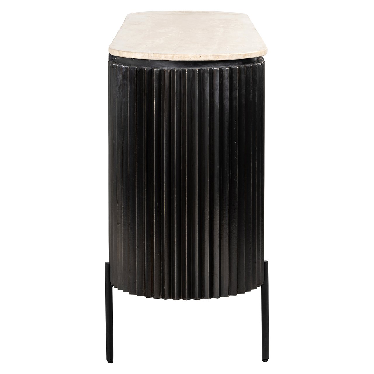 HAMPTON black sideboard with a travertine top