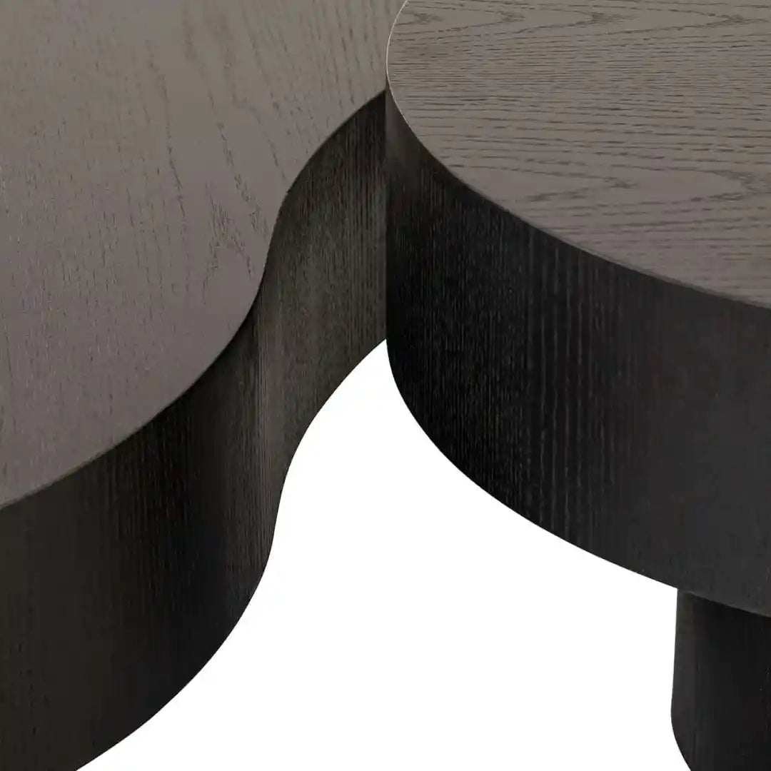 Set von Couchtischen BOGOR dunkelbraunes Eichenfurnier