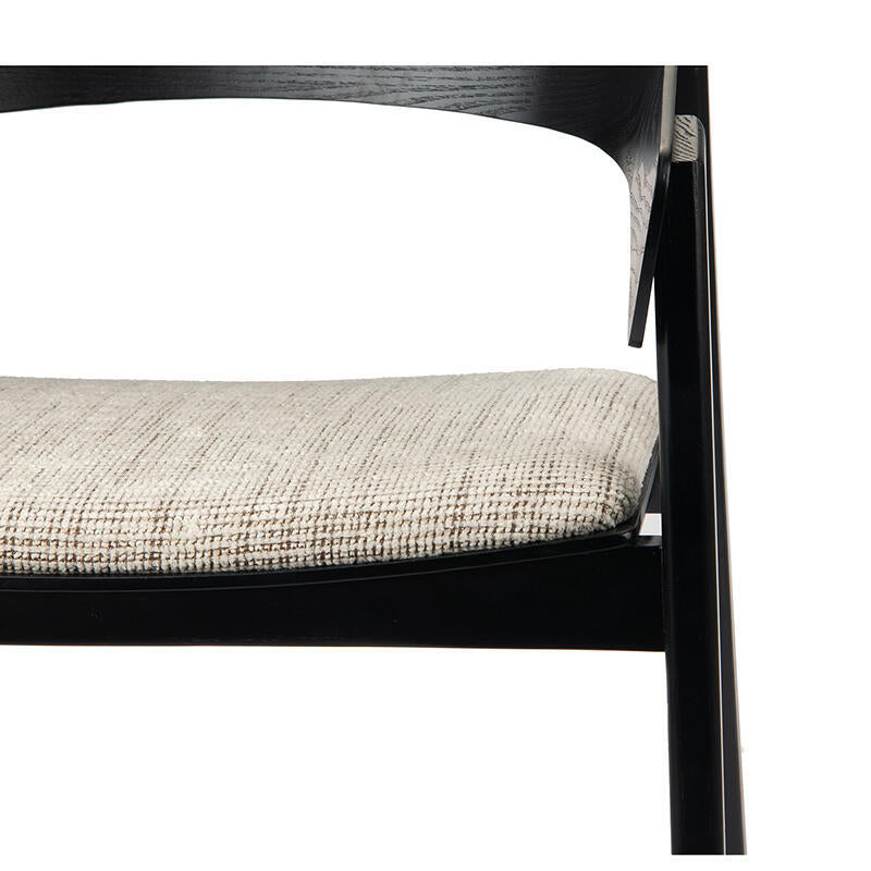 EDO Armchair in Beige with Black Wooden Base