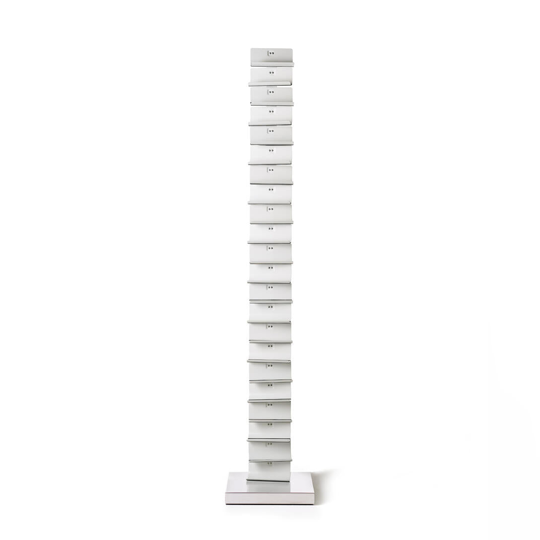 PTOLOMEO VINO wine rack white with a steel base