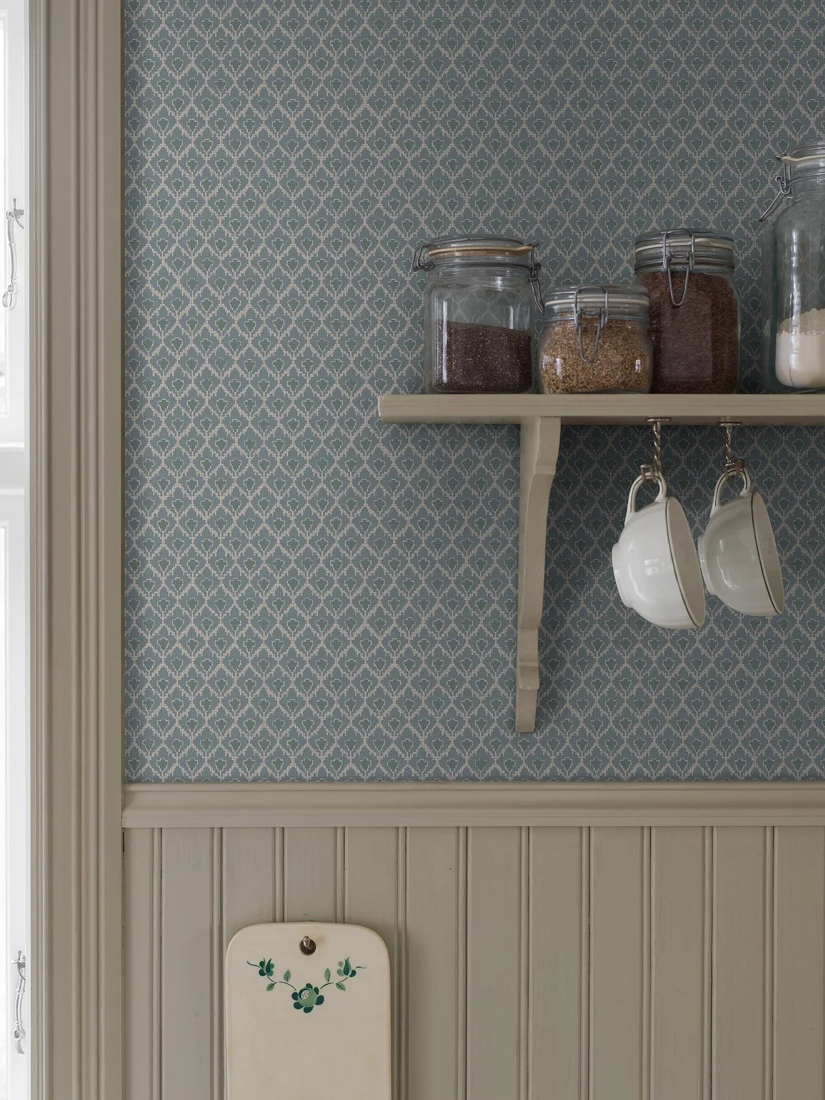 Vlies-Tapete mit geometrischem Muster SVEA blau