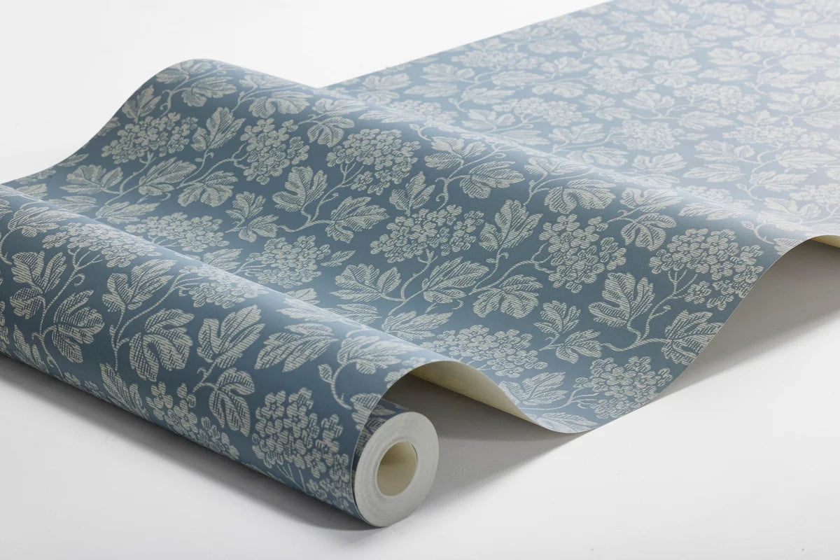 Vlies-Tapete mit pflanzlichem Muster HAGTORN blau