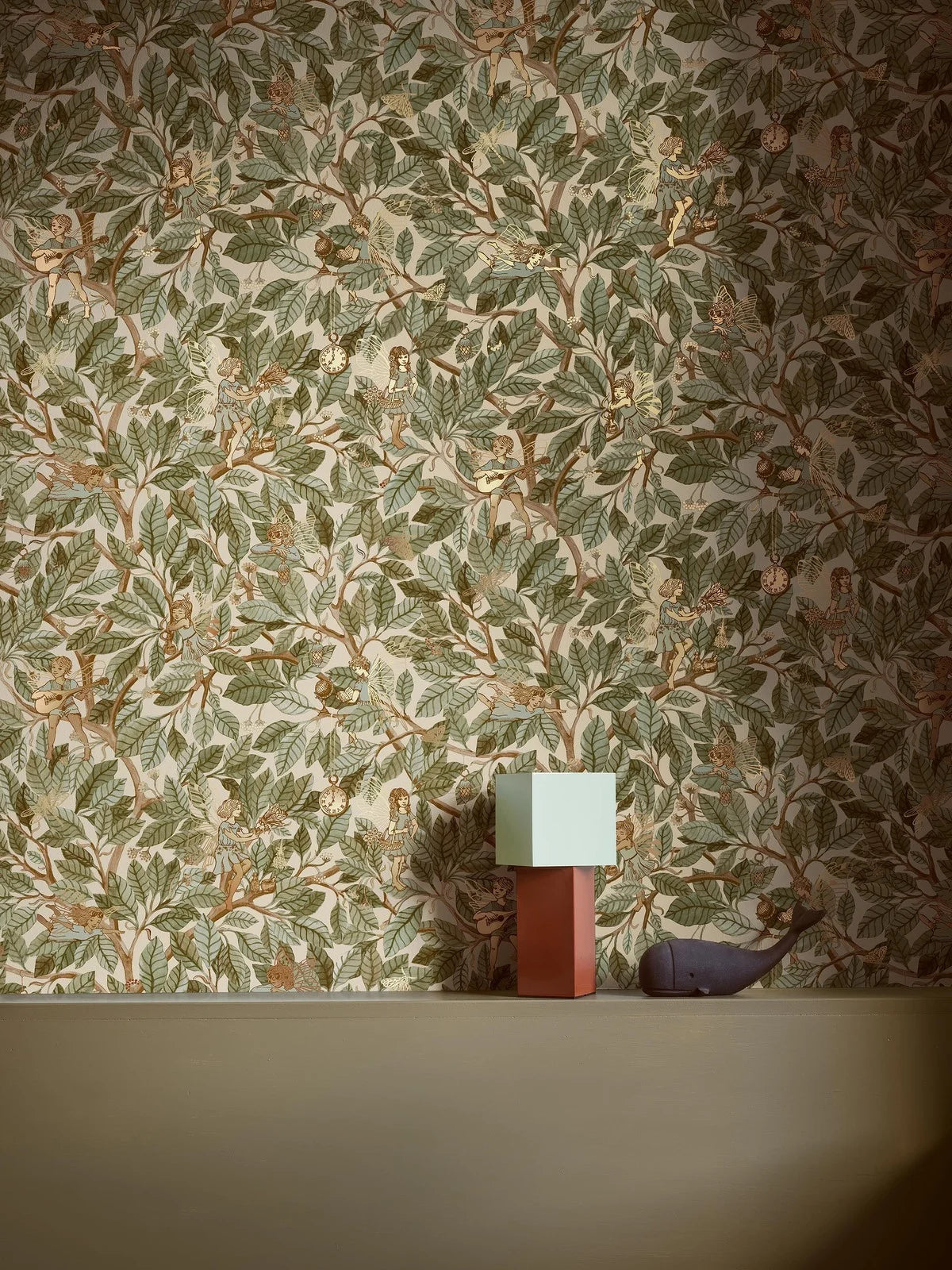 Children's wallpaper with a fairy tale fairy motif FAIRIES green