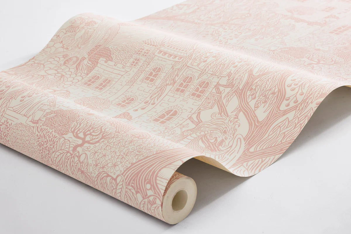 Kinder-Tapete mit Märchenmotiv KÖNIGREICH DER WEIDEN rosa