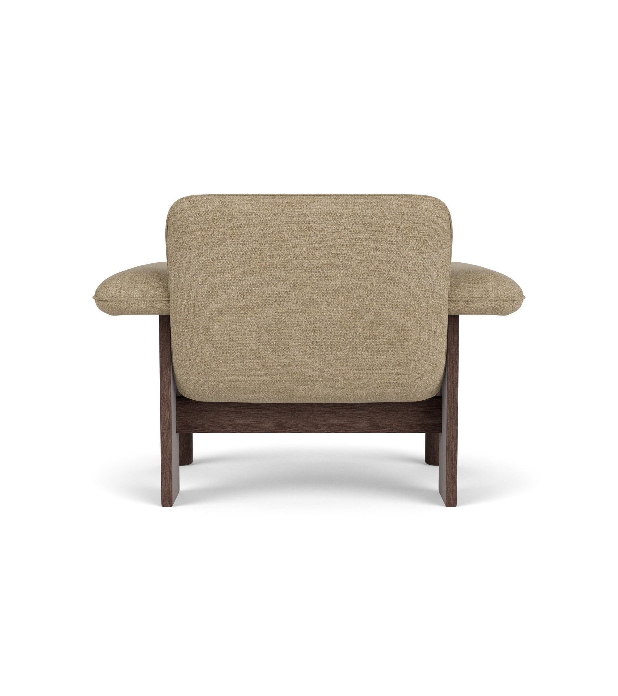 BRASILIA Armchair in Beige with Dark Oak Base