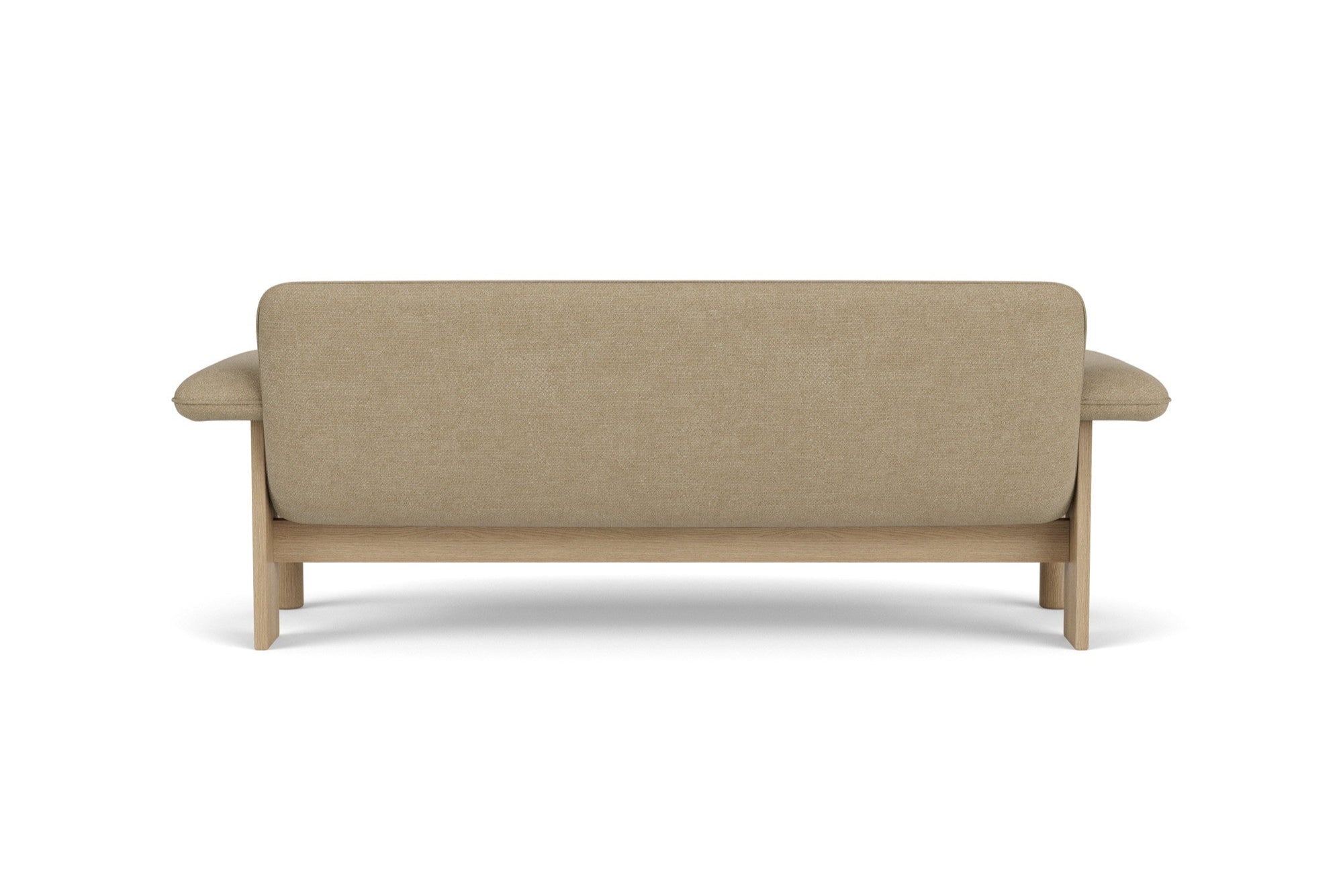 Sofa BRASILIA beige mit Eichenbasis