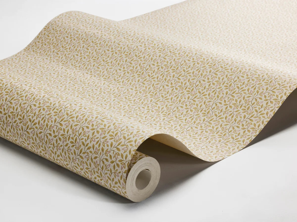 Tapete mit Pflanzenmotiv IDA gelb mit weiß