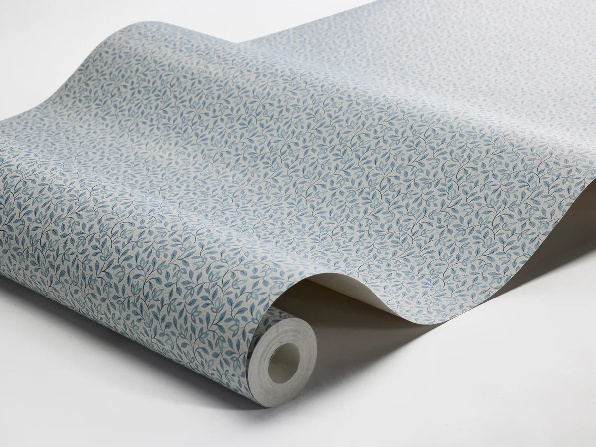 Blue and White Floral Pattern Wallpaper IDA