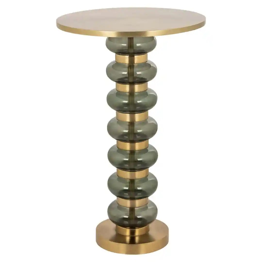 BOWIENE green side table with gold