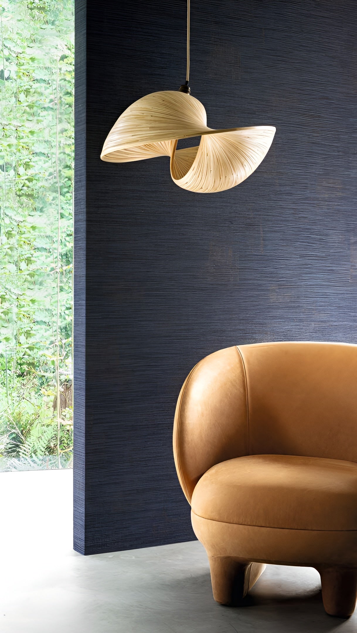 Textile wallpaper with a structural design resembling canvas ORCADE - CHOCOLAT chocolate brown