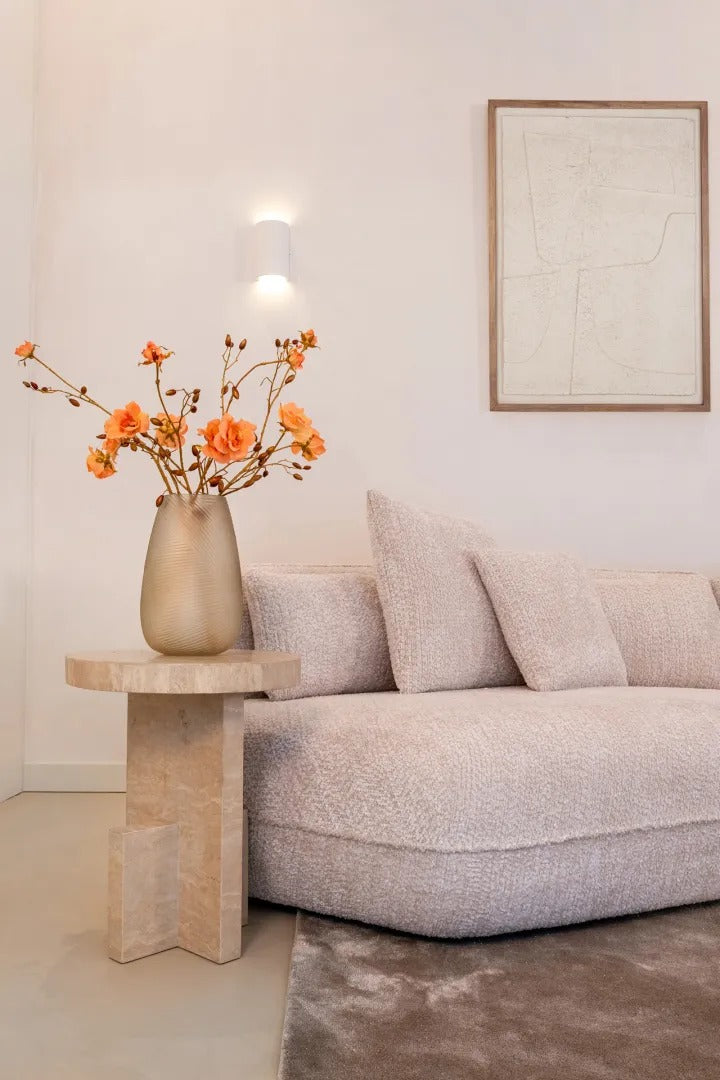 BILTMORE Beige Travertine Side Table