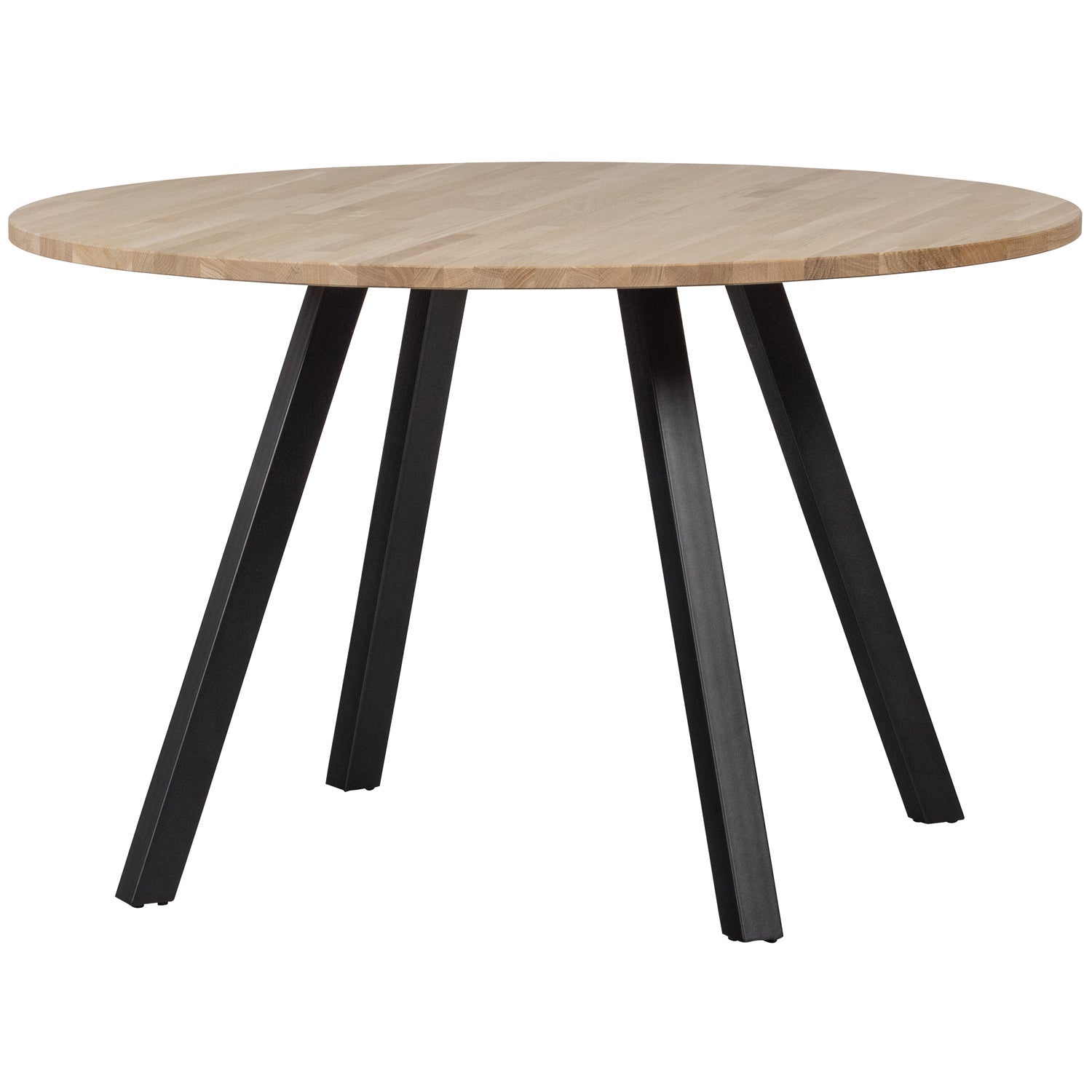 Round table TABLO oak with a V-shaped base