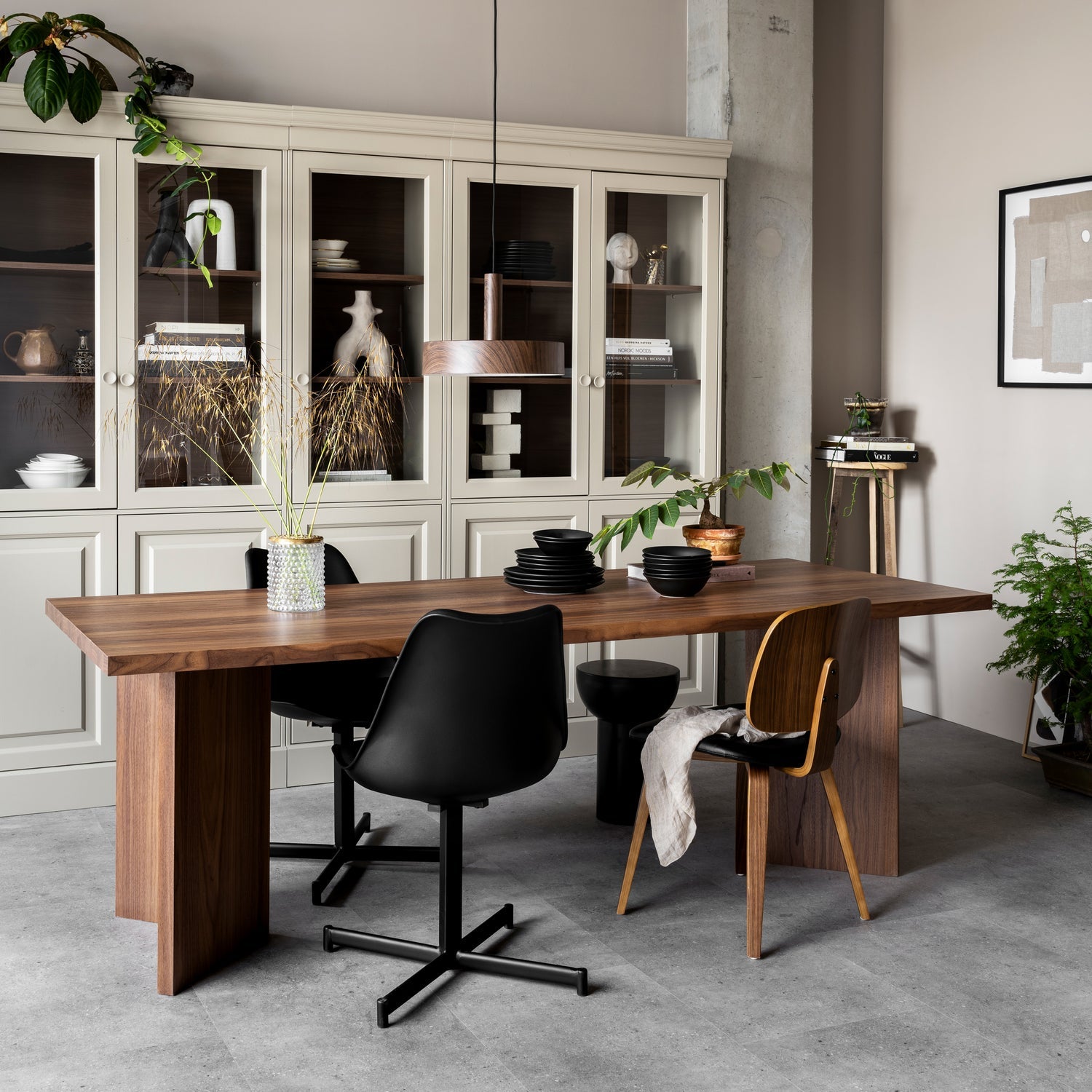 Witryne CHOW grau-beige