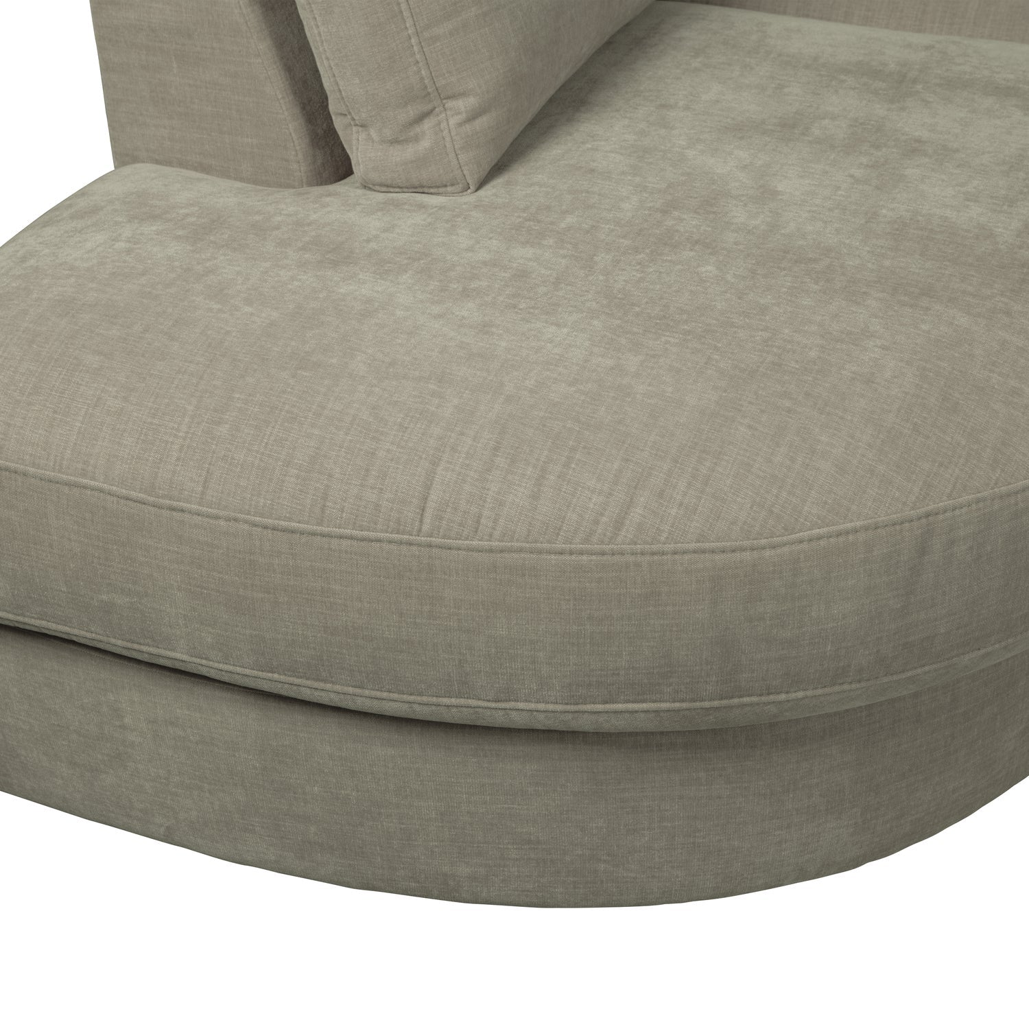 Sofa FAMILY - moduł otwarty lewostronny ciepły szary do salonu – styl minimalistyczny