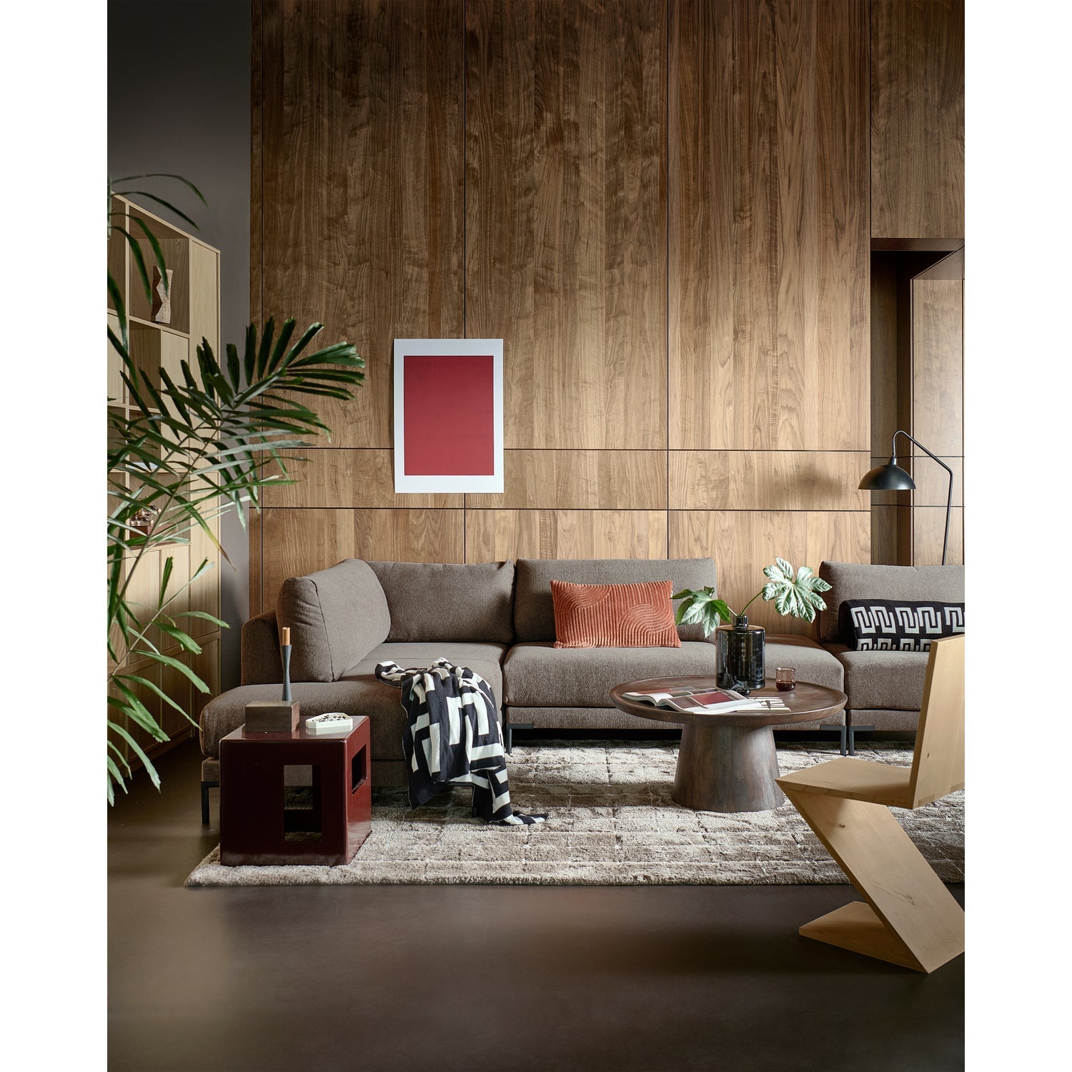 Right-facing chaise longue COUPLE taupe