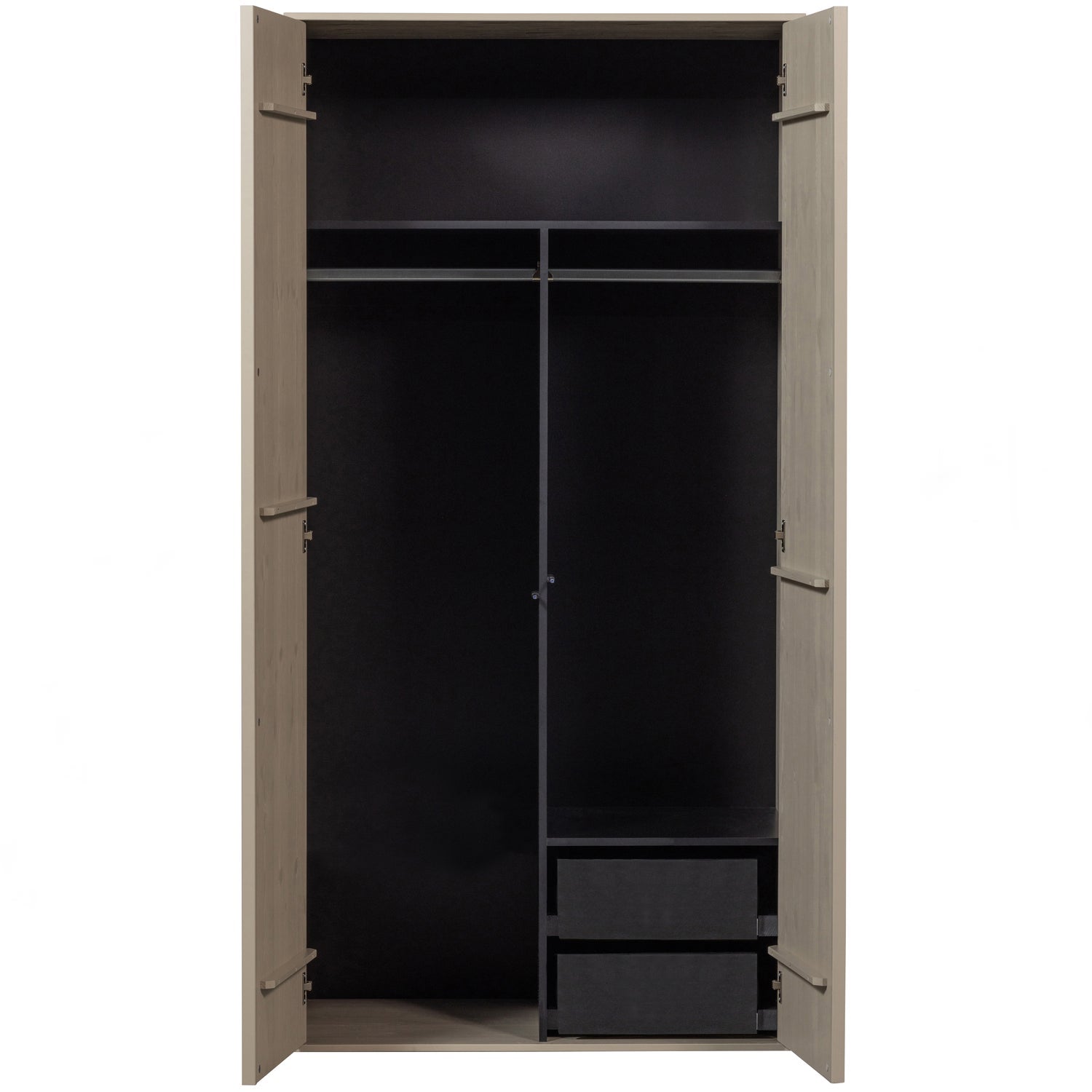 2-türiger Kleiderschrank DAILY grau-beige [Amelia]