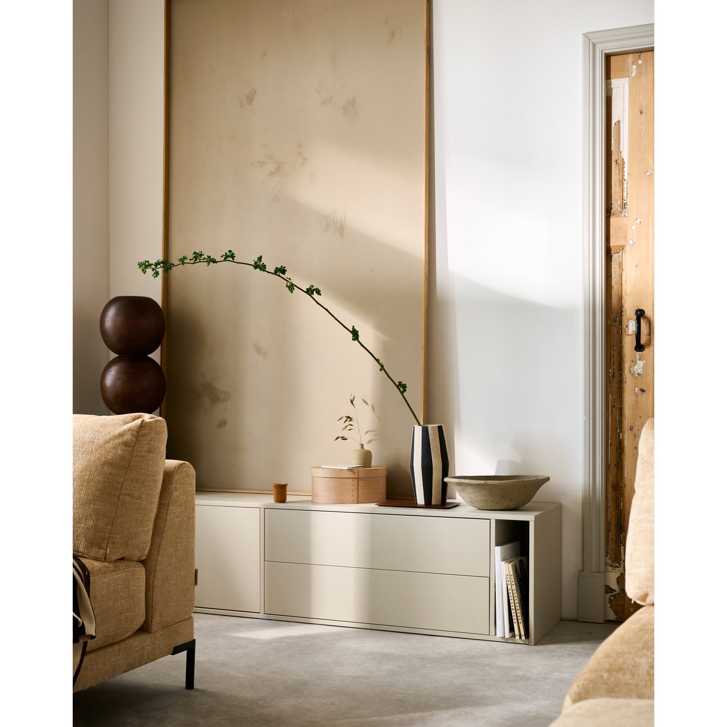 Fernsehschrank SETTLE grau-beige