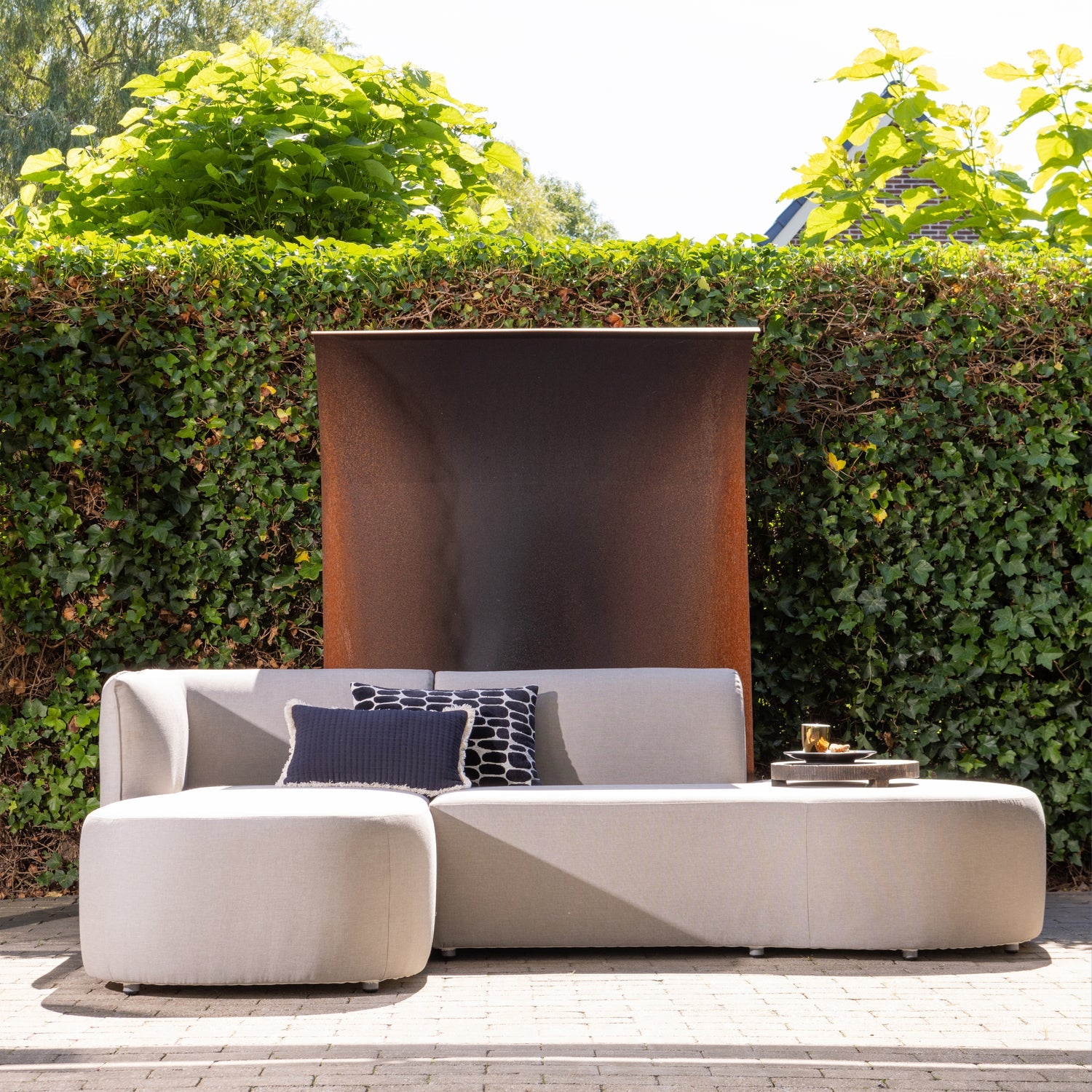 Left-facing garden corner sofa CHIOS sand