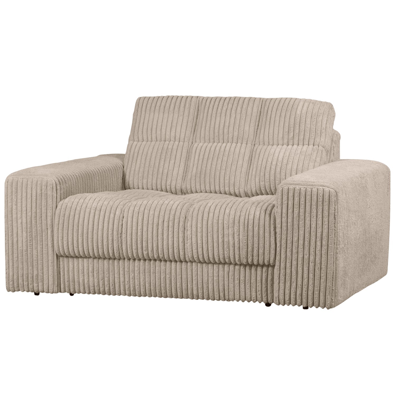 SECOND DATE beige corduroy loveseat sofa