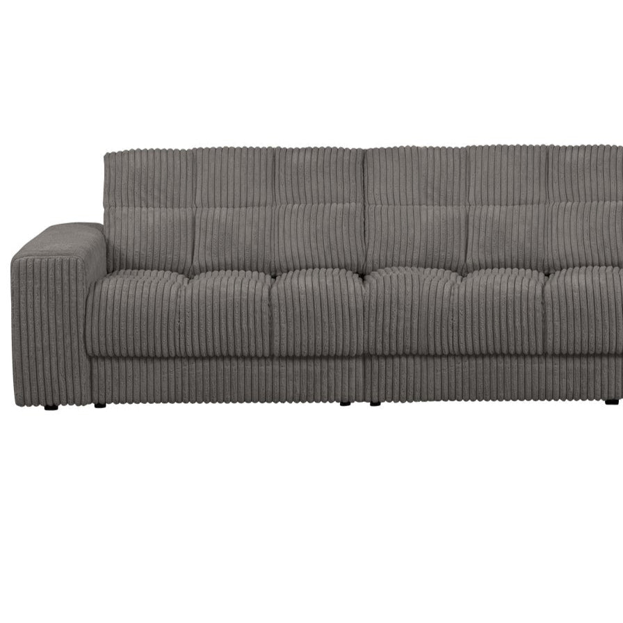 Right-sided Corner Sofa SECOND DATE gray corduroy