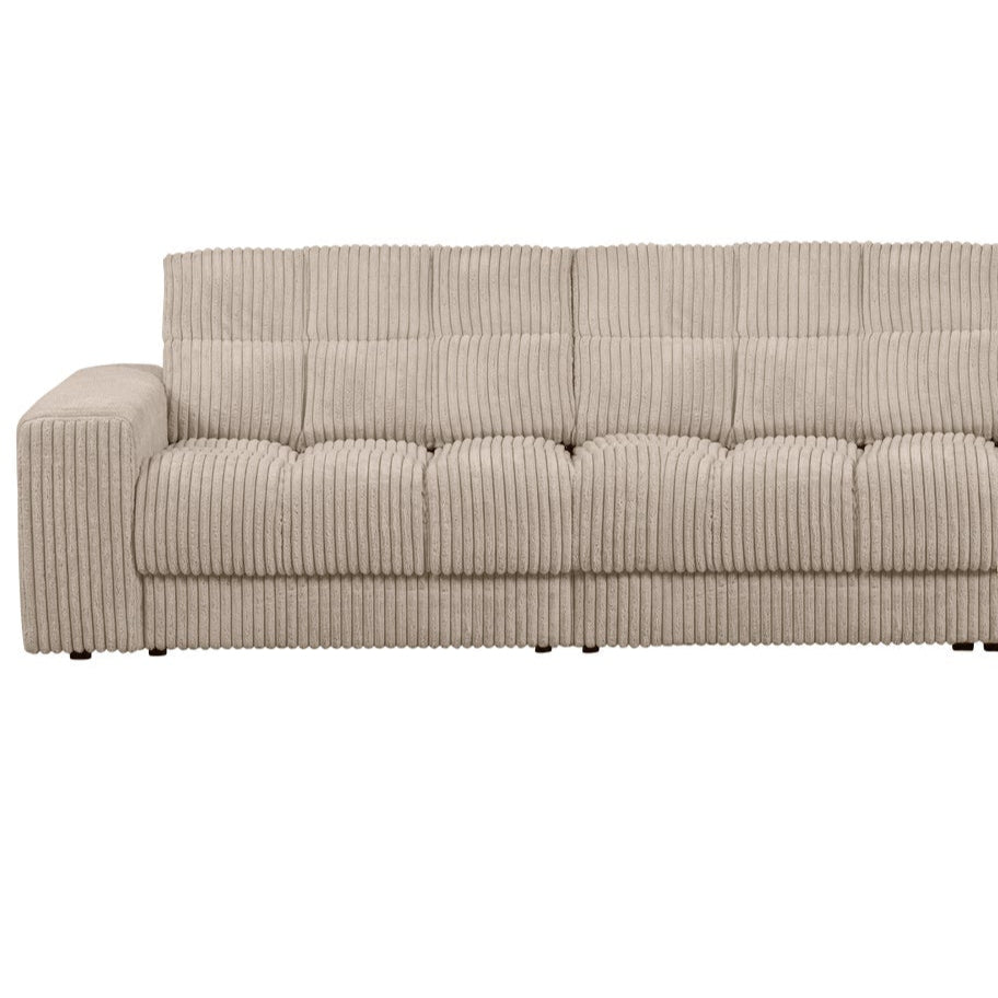 Right-sided Corner Sofa SECOND DATE beige corduroy
