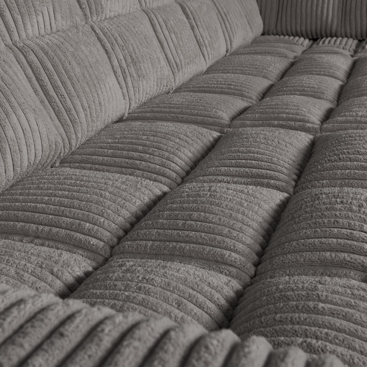 Sofa mit rechter Ecke SECOND DATE grauer Cordstoff